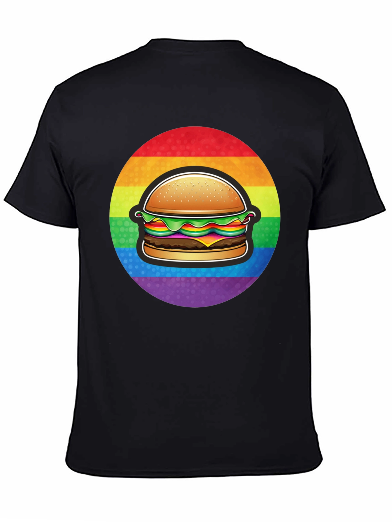 Black Rainbow Burger Graphic Tee - Pride Apparel view 4