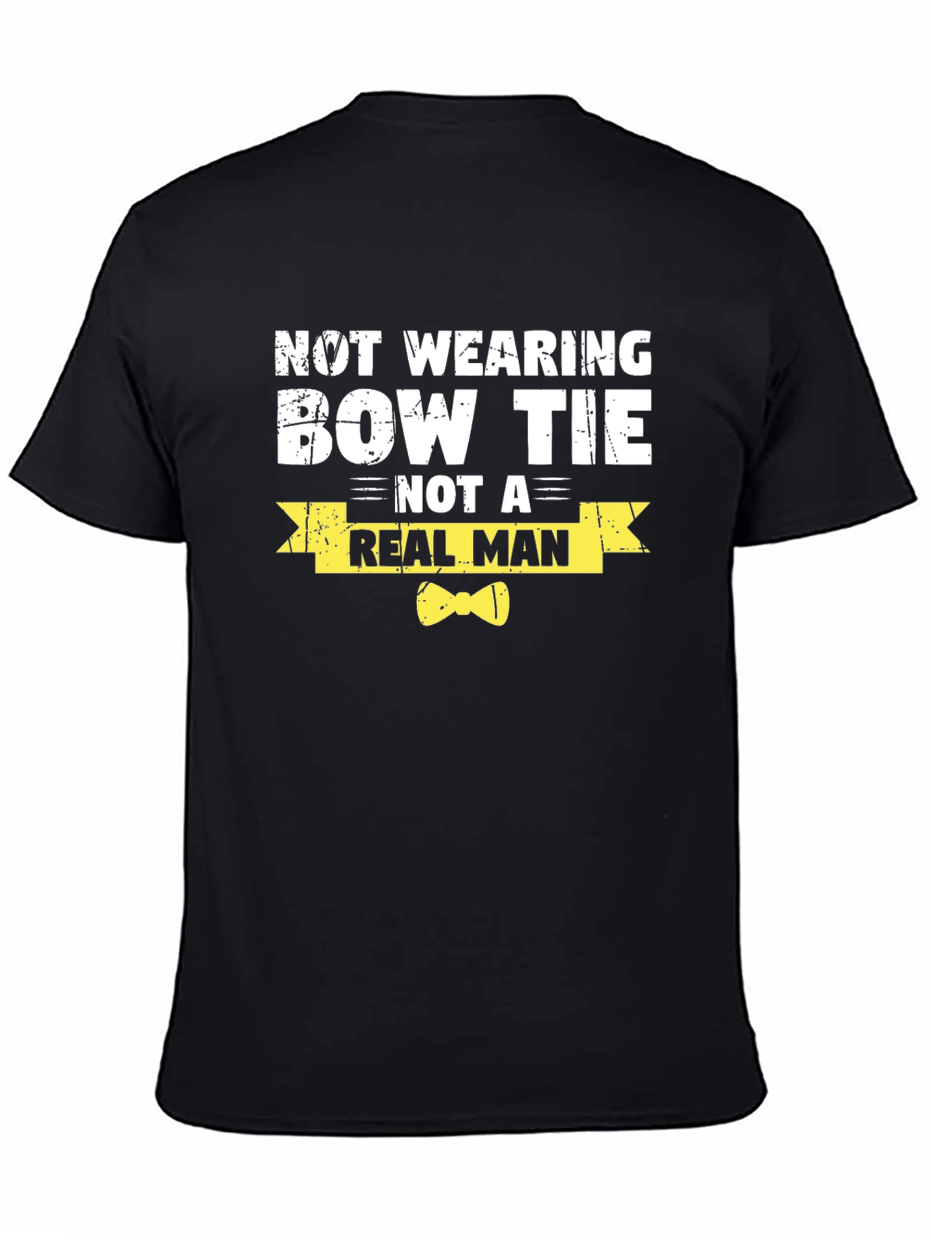 Black Bow Tie T-Shirt - Real Man Graphic Tee view 4