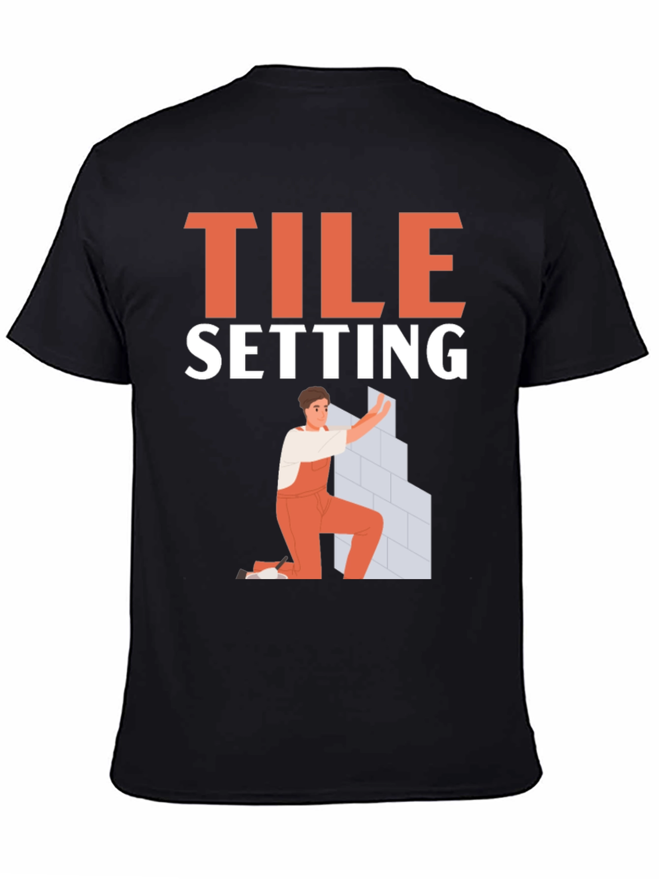 Black Tile Setter T-Shirt - Construction Worker Gift view 4