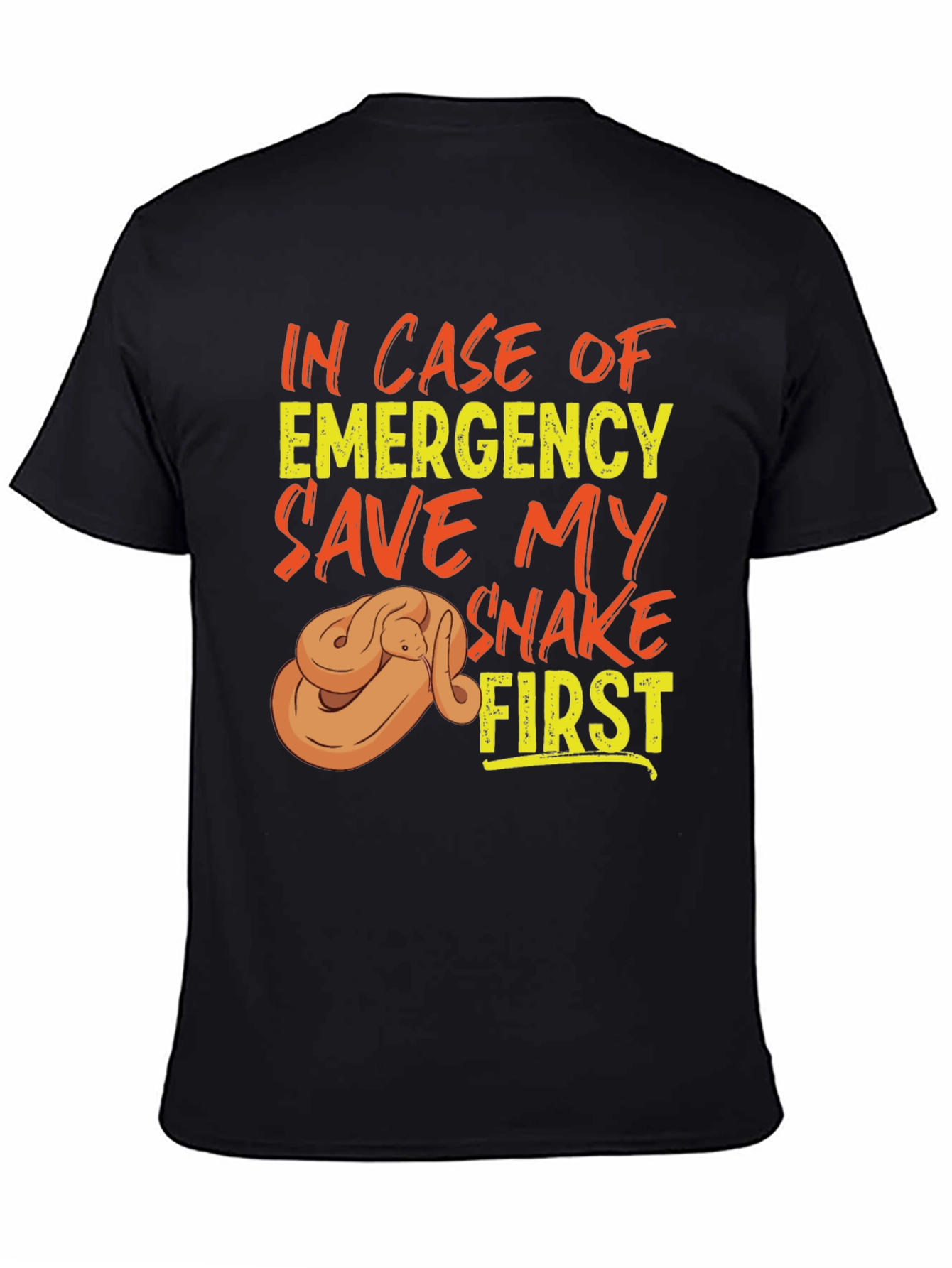 Black Save My Snake First T-Shirt, Emergency Pet Reptile Tee view 4