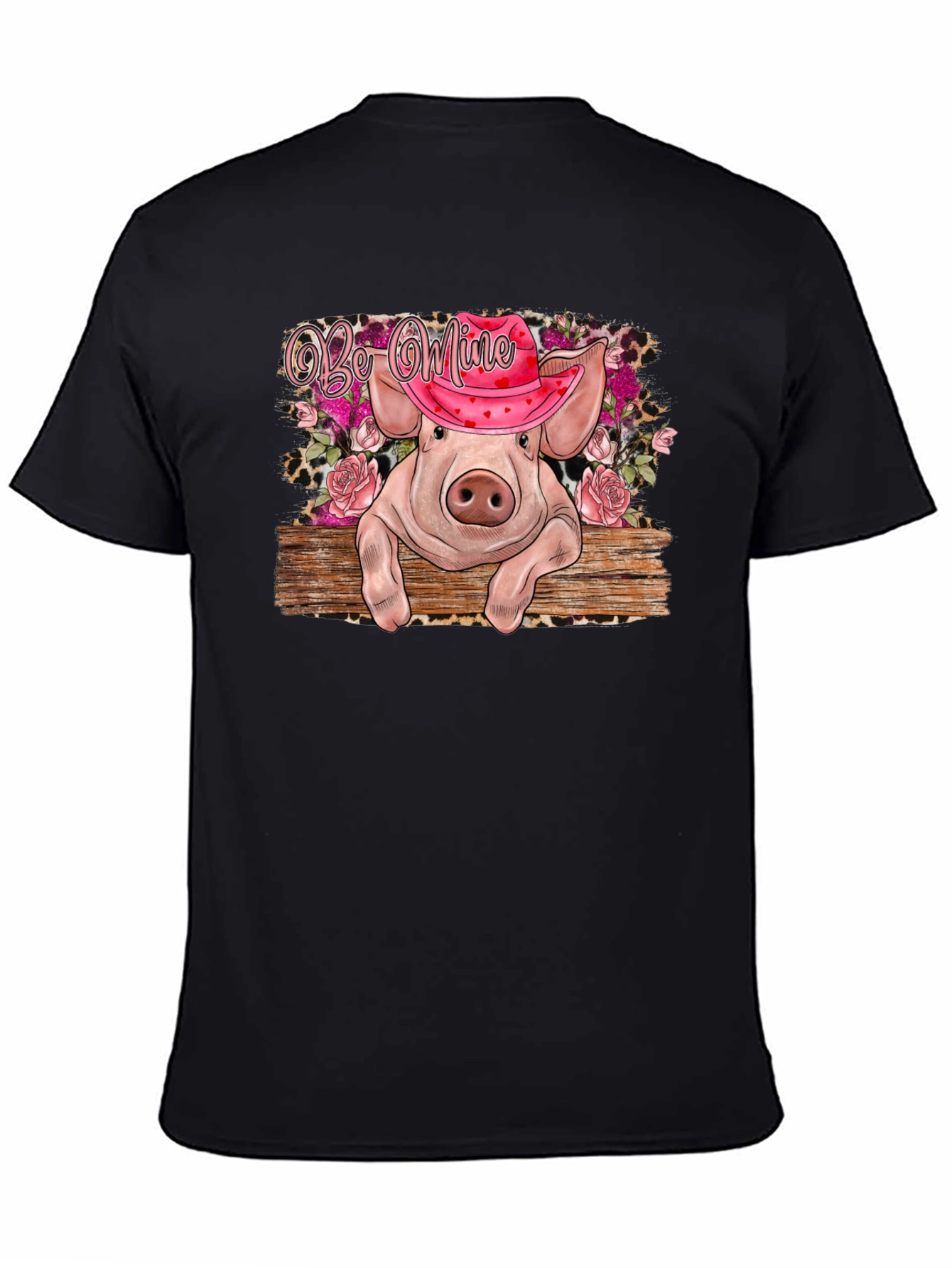 Black Valentine's Pig Graphic Tee view 4