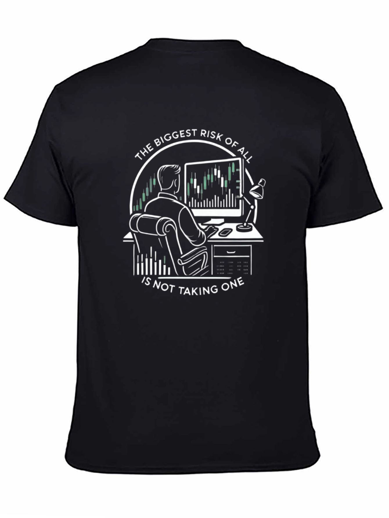 Black The Biggest Risk T-Shirt - Trader Edition view 4