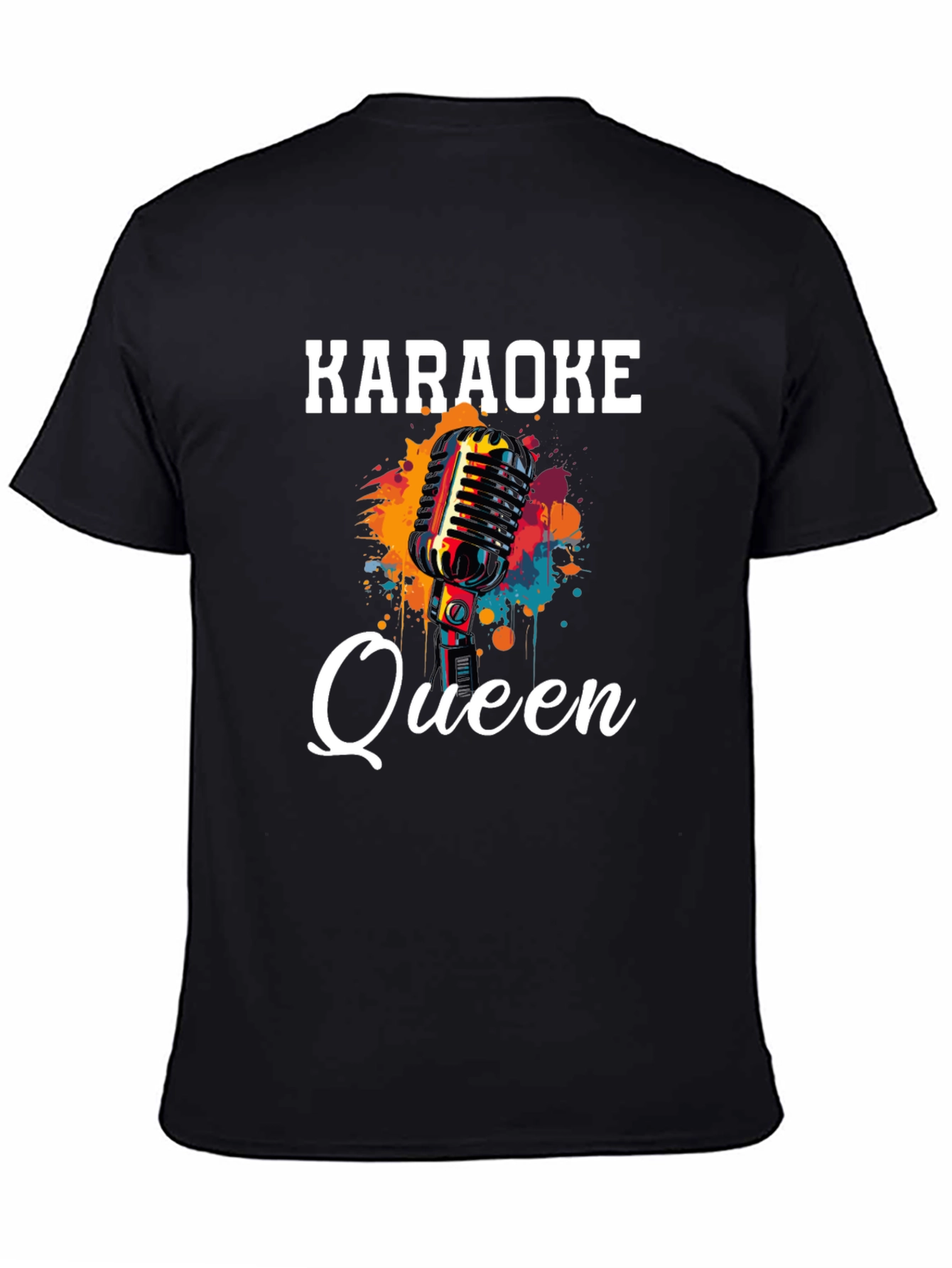 Black Karaoke Queen Black Graphic T-Shirt view 4