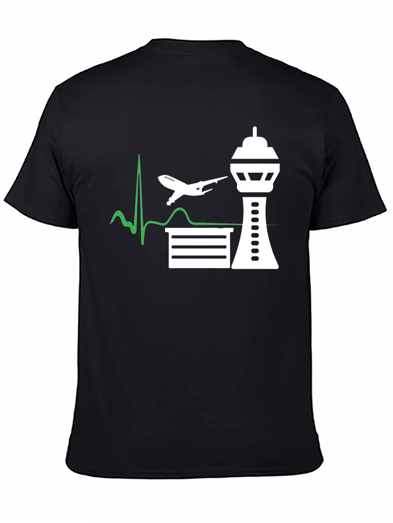 Black Airport Love T-Shirt, Pilot Aviation Tee view 4