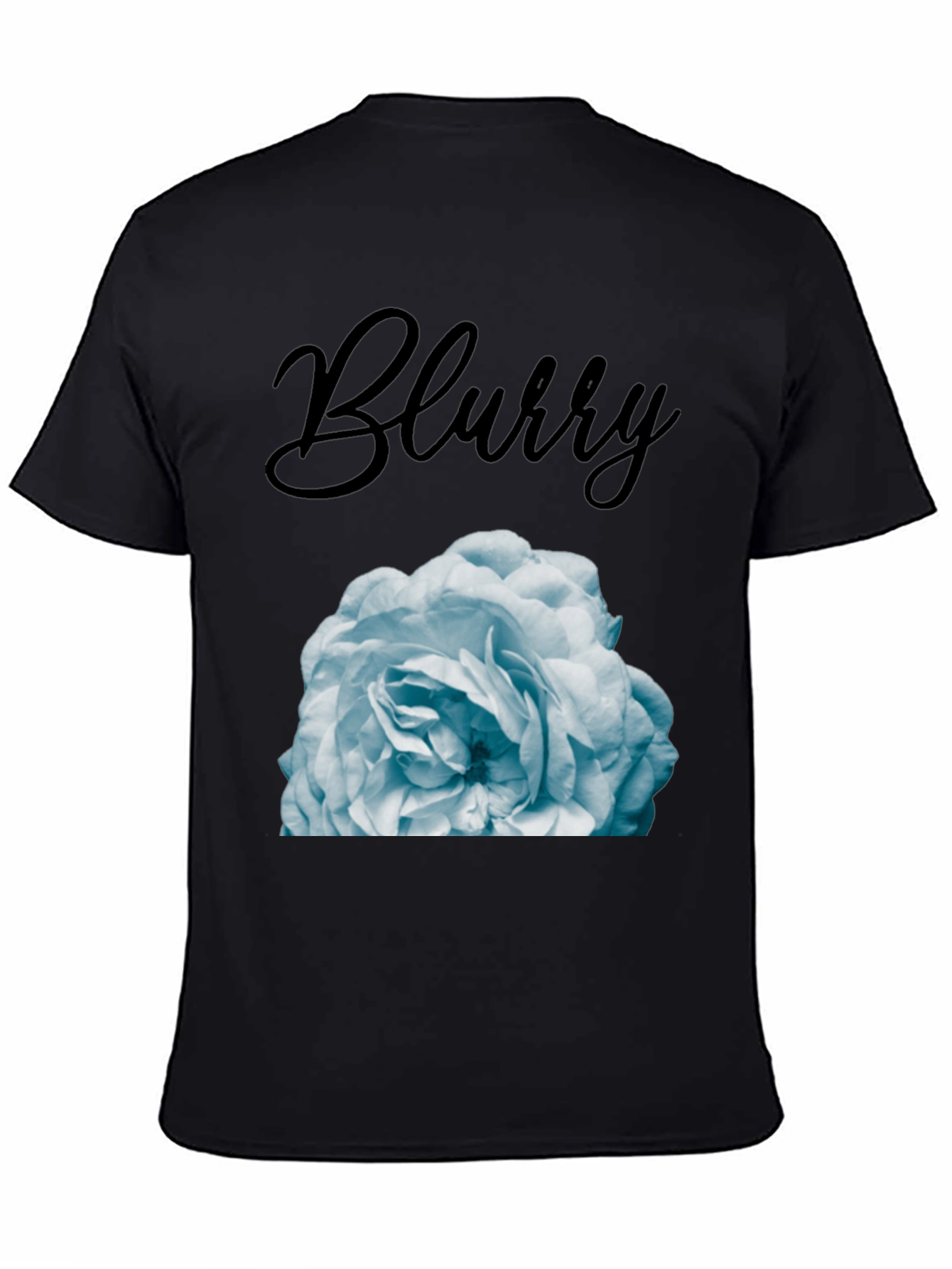 Black Blurry Rose Graphic T-Shirt - Stylish Men's Tee view 4