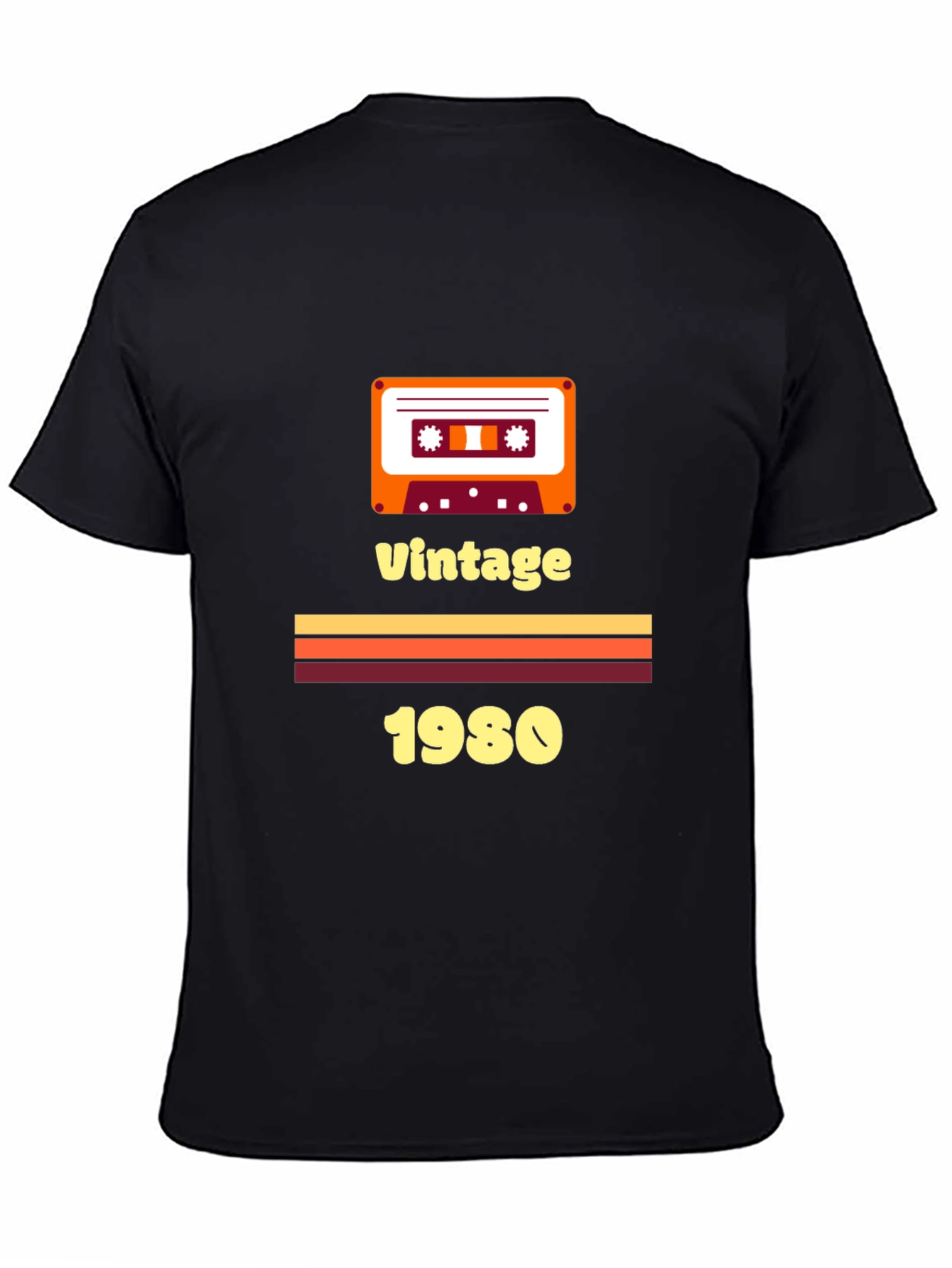 Black Vintage 1980s Cassette Tape Graphic T-Shirt view 4