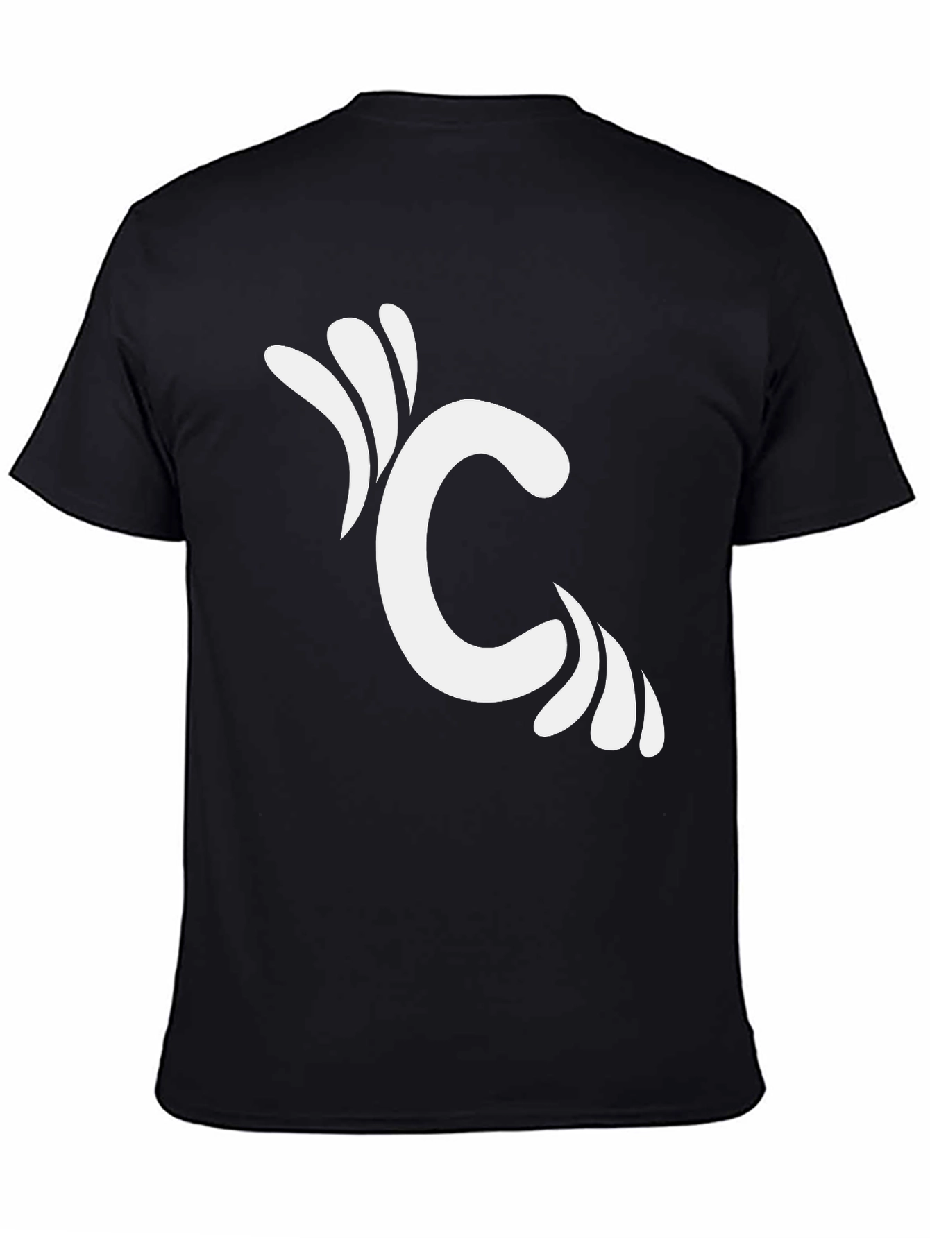 Black Black T-Shirt with Initial C Graphic Design view 4