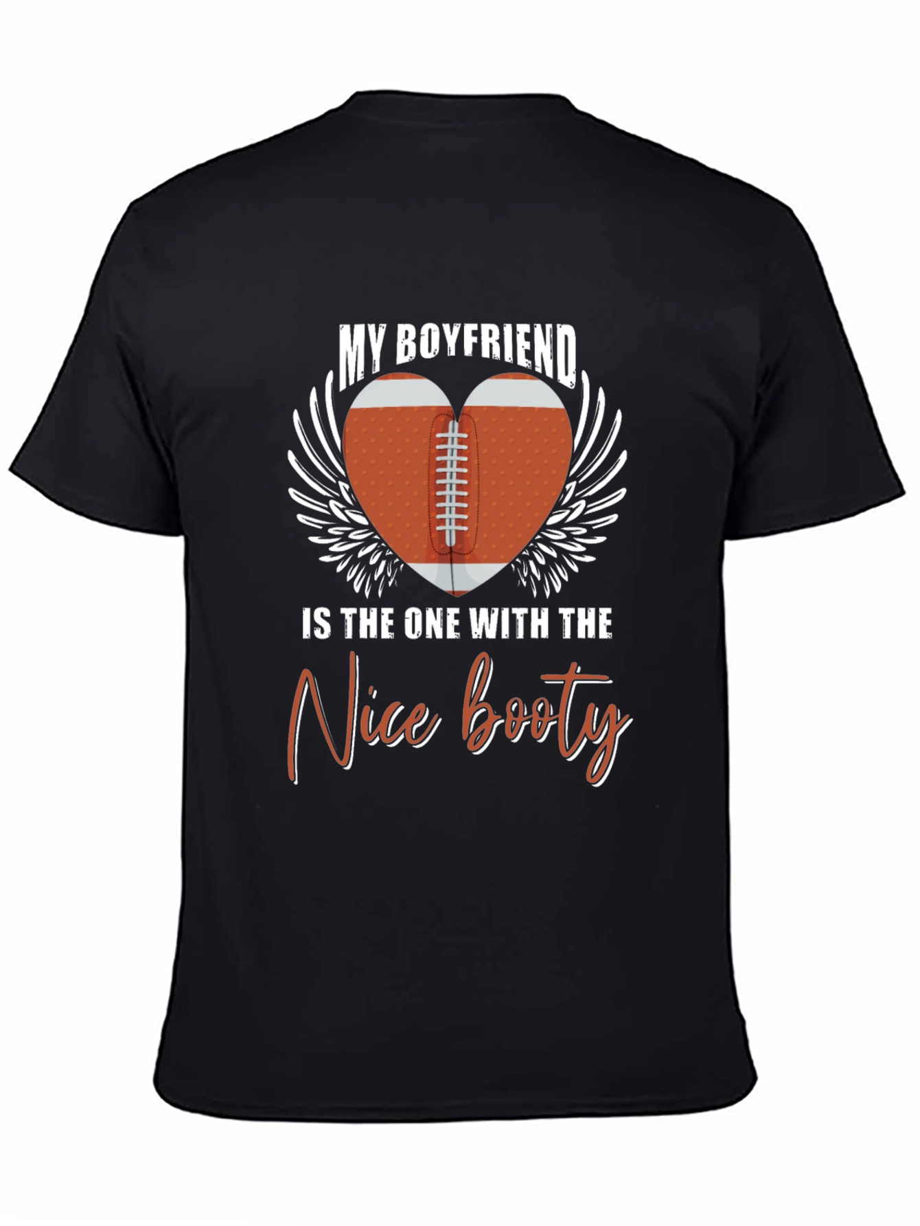Black Boyfriend Nice Booty Football Heart Tee view 4