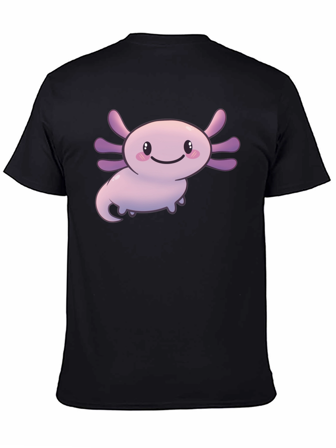 Black Cute Axolotl Graphic Tee - Black T-Shirt view 4