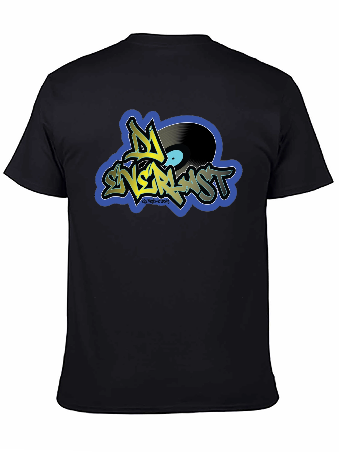 Black DJ Enerlast Black T-Shirt - Music Inspired Design view 4
