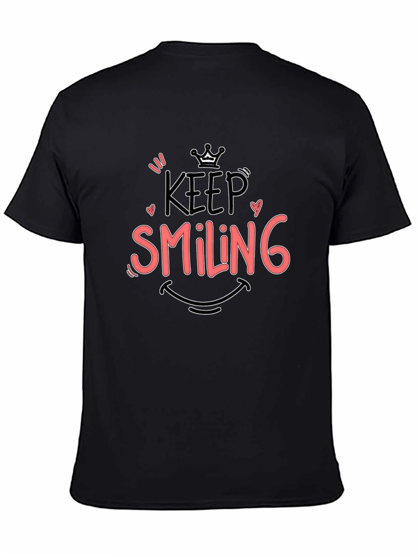 Black Keep Smiling Black Graphic Tee view 4
