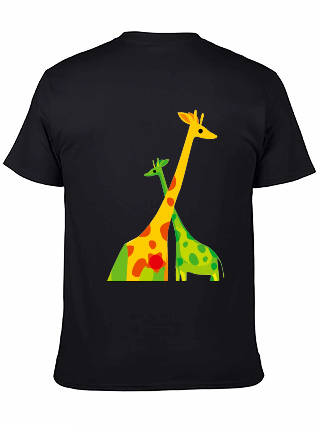 Black Giraffe Graphic Tee - Modern Animal Print Shirt view 4