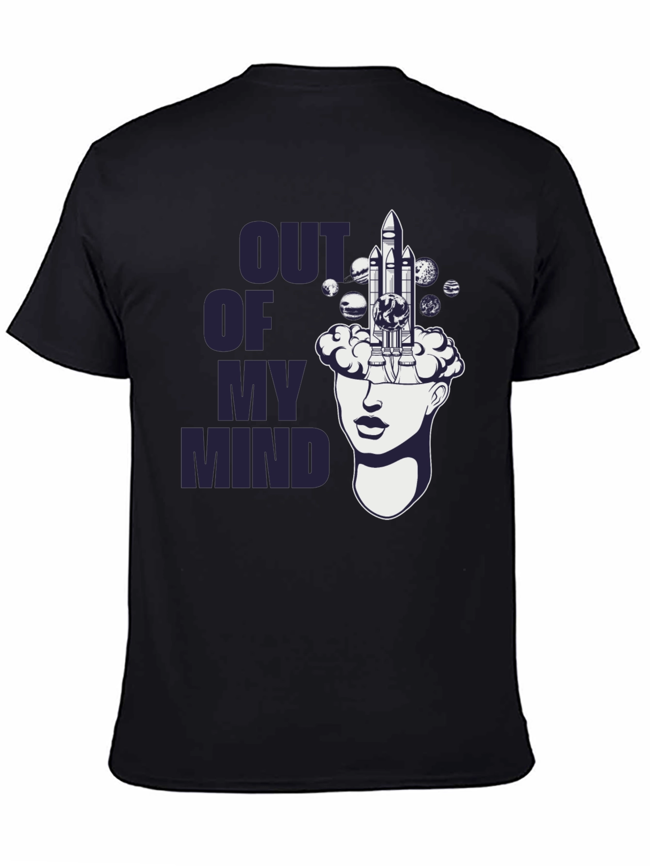 Black Out of My Mind Space Shuttle Graphic T-Shirt view 4