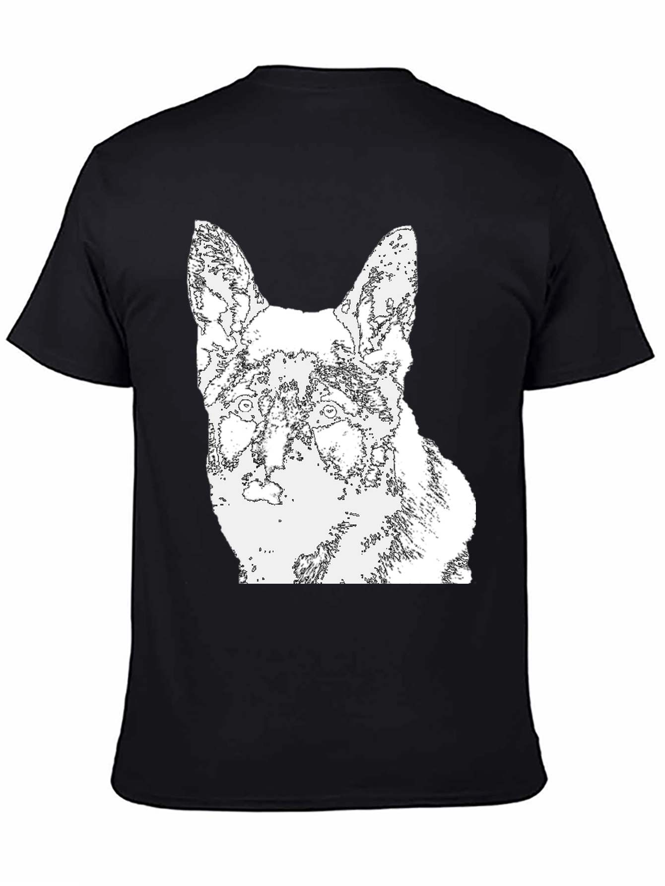 Black Dog Outline Graphic T-Shirt - Black view 4