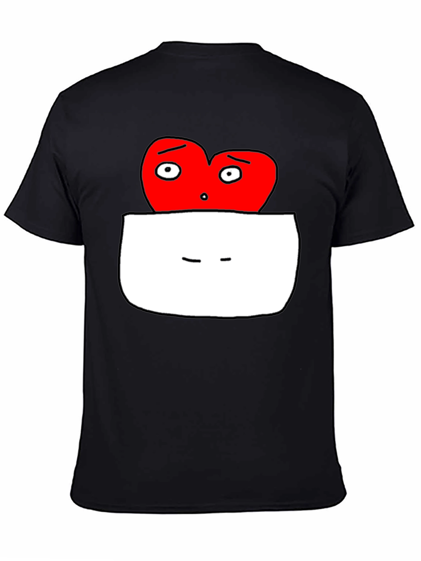 Black Heart Pocket Graphic T-Shirt - Funny Cartoon Tee view 4