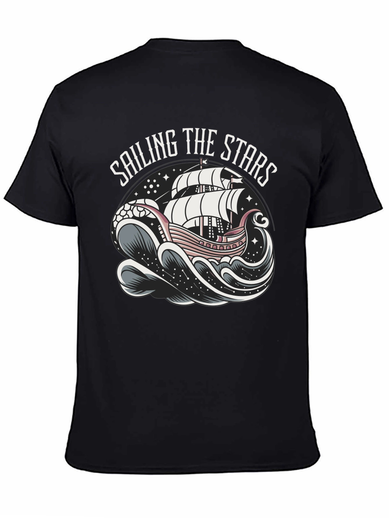 Black Sailing the Stars Graphic T-Shirt view 4