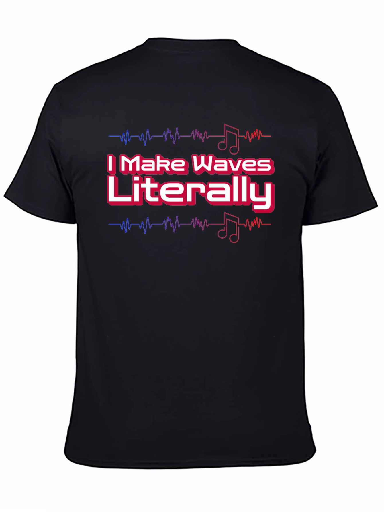 Black I Make Waves Literally Black Graphic Tee view 4