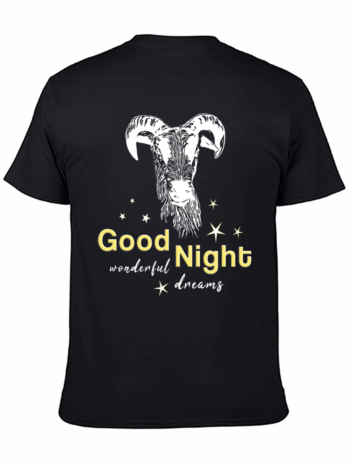Black Good Night Dreams Goat T-Shirt view 4