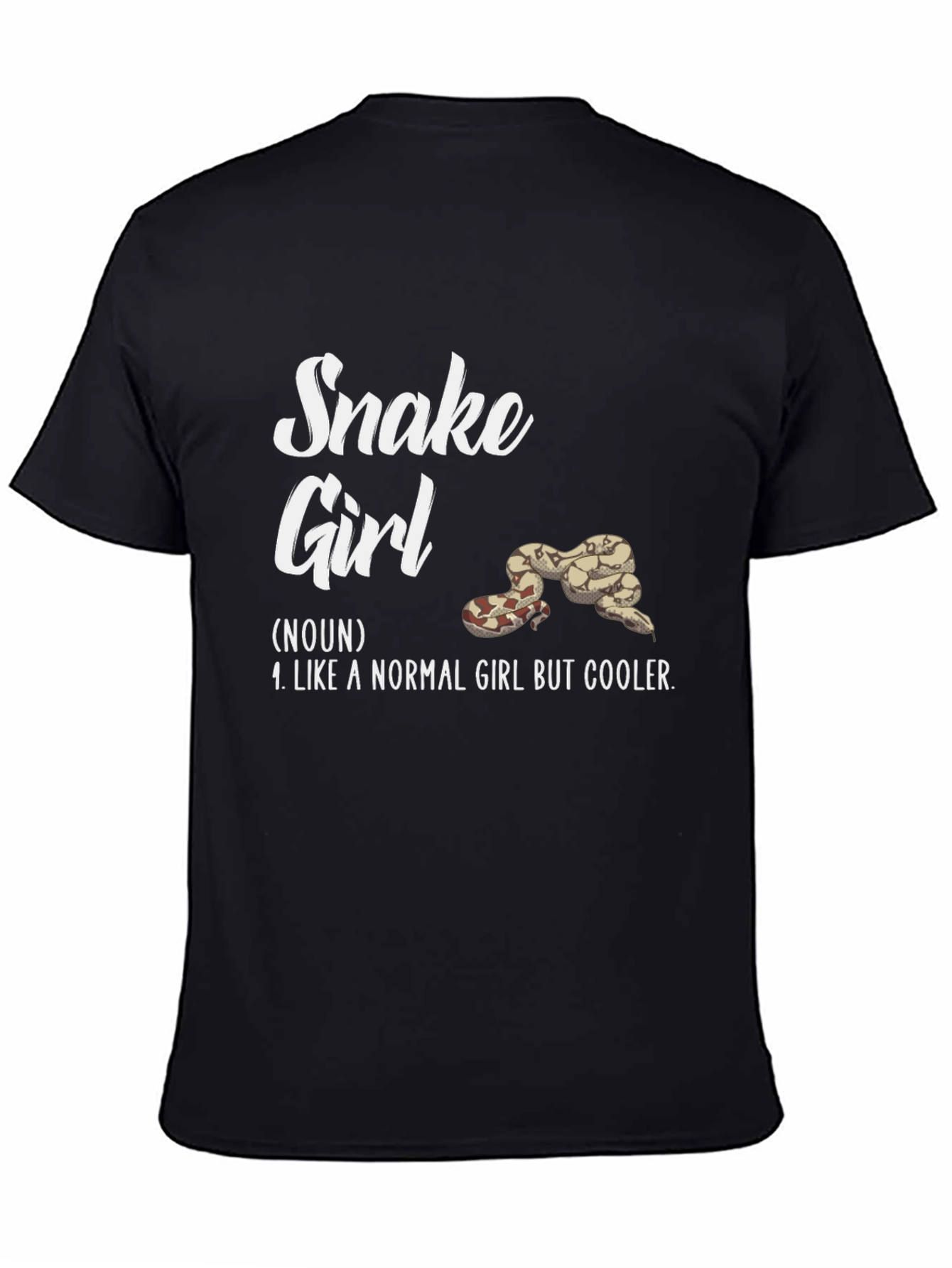 Black Snake Girl T-Shirt - Reptile Lover Tee view 4