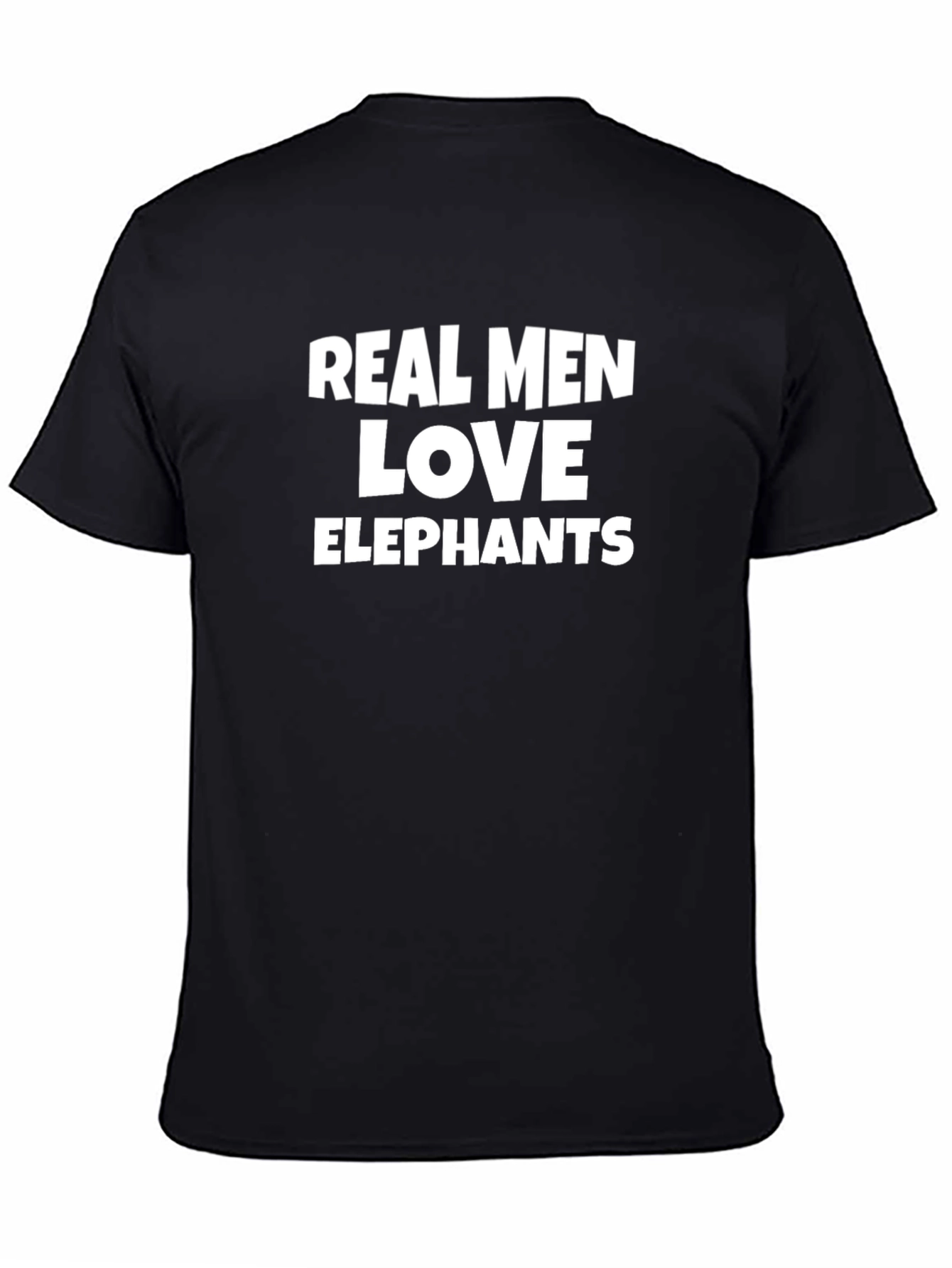 Black Real Men Love Elephants Graphic Tee view 4