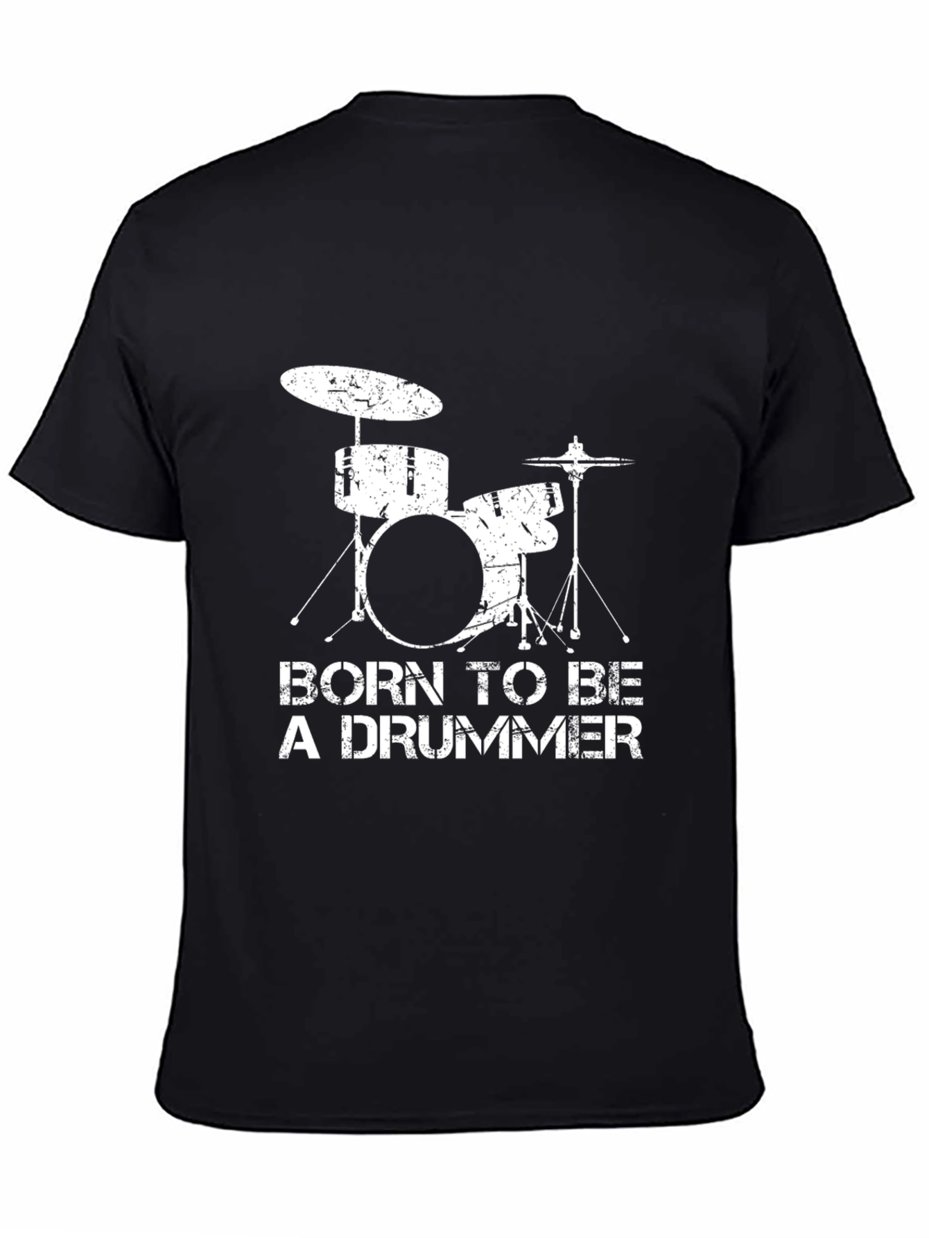 Black Born to Be a Drummer Black T-Shirt view 4
