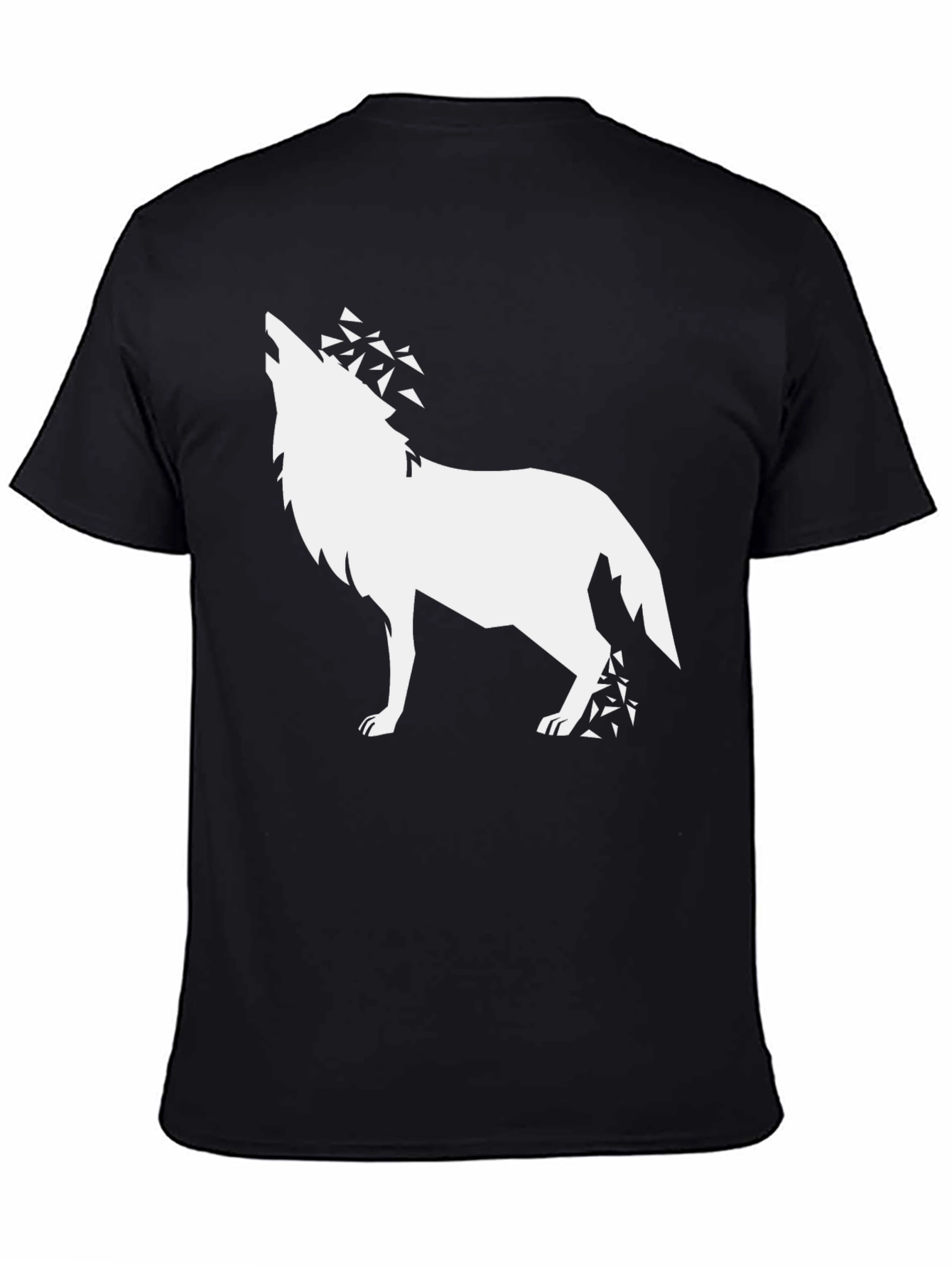 Black Geometric Wolf T-Shirt - Black view 4