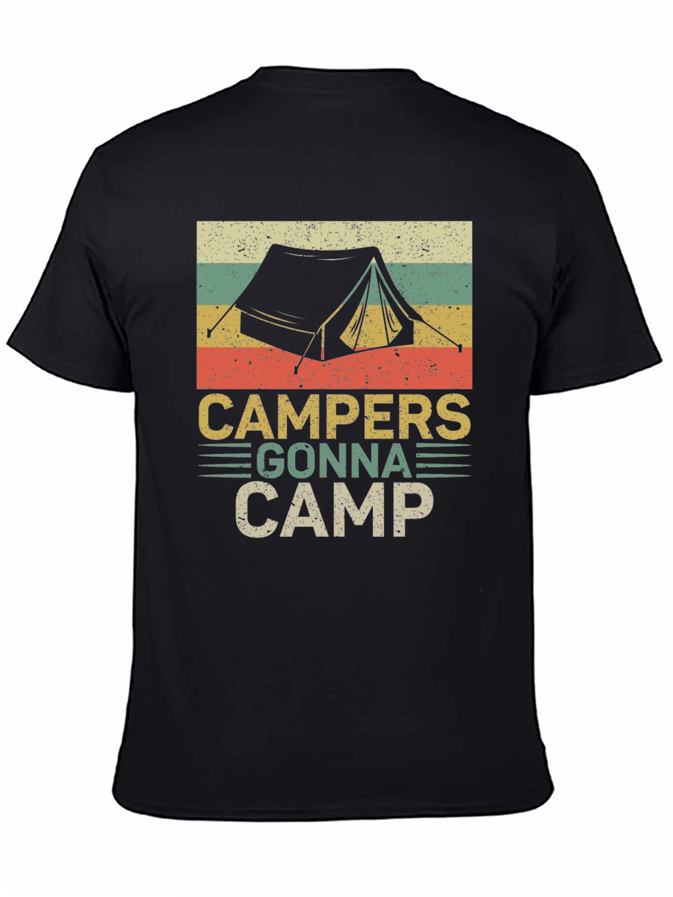 Black Campers Gonna Camp Retro Graphic T-Shirt view 4