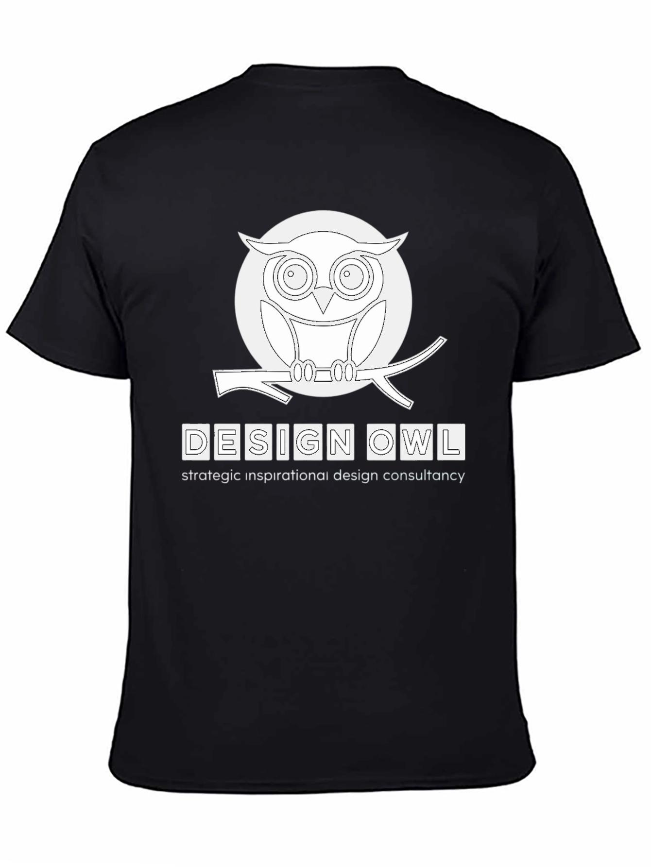 Black Design Owl Graphic Print Tee view 4