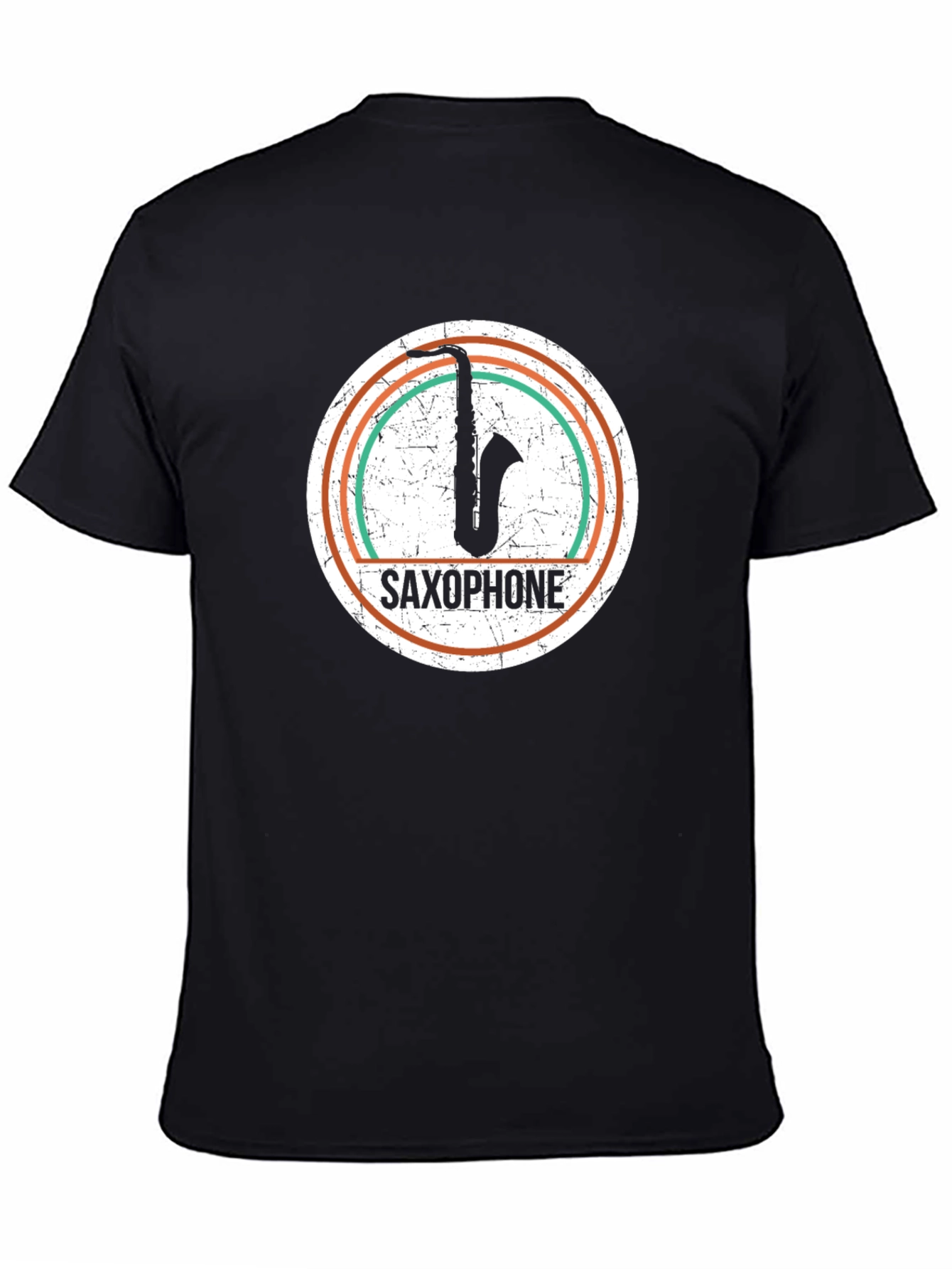 Black Saxophone Graphic Tee - Vintage Style Unisex T-Shirt view 4