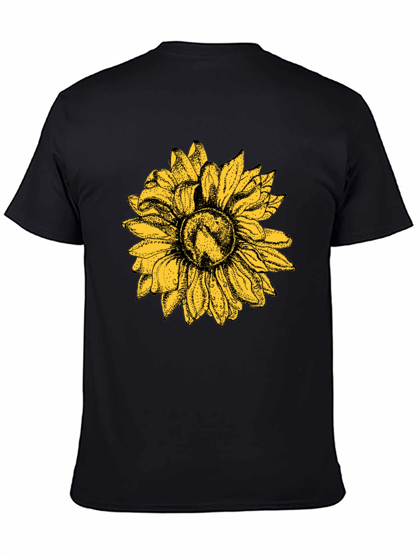 Black Sunflower Graphic Black T-Shirt - Nature Inspired Style view 4