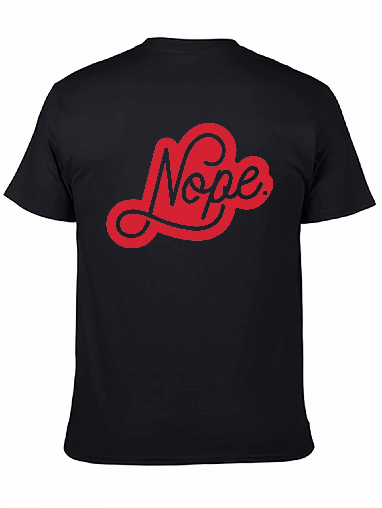 Black Nope Graphic Tee - Black Cotton Casual T-Shirt view 4