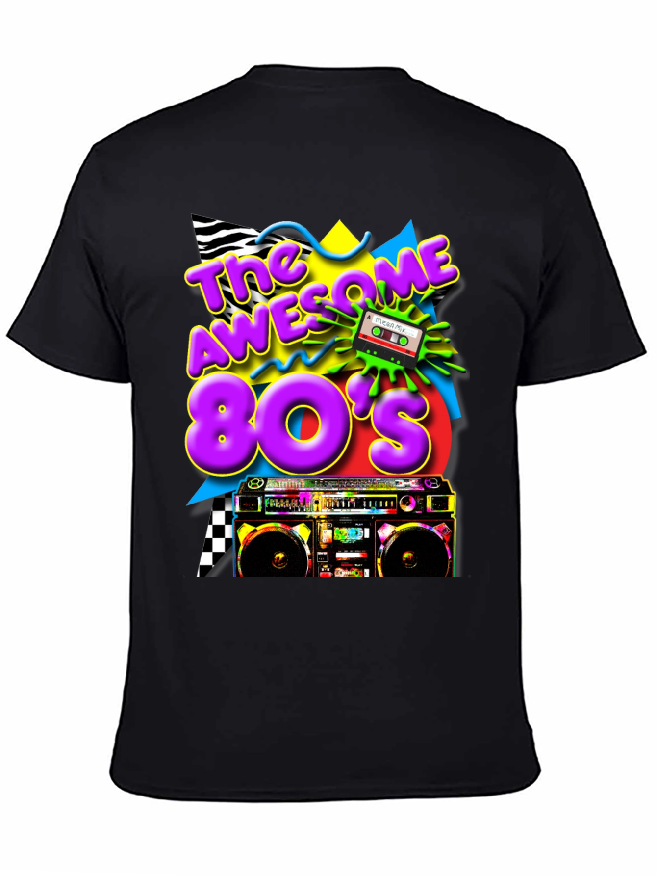 Black Awesome 80's Graphic Tee view 4