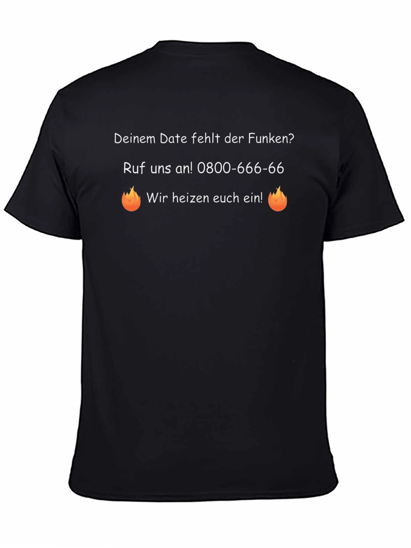 Black Funny "Date Lacking Spark" T-Shirt view 4