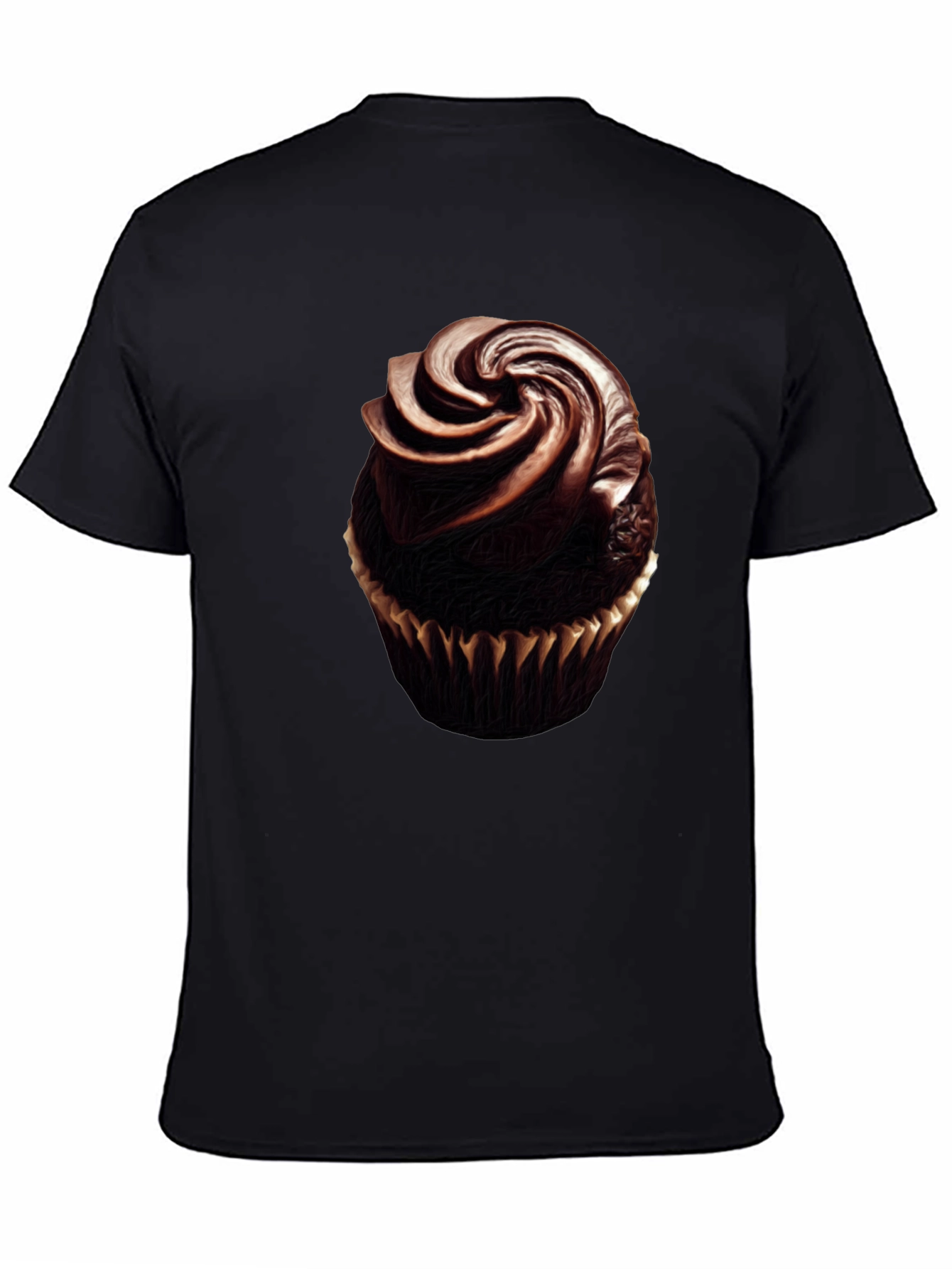 Black Chocolate Cupcake Graphic Tee - Sweet Treat Shirt view 4