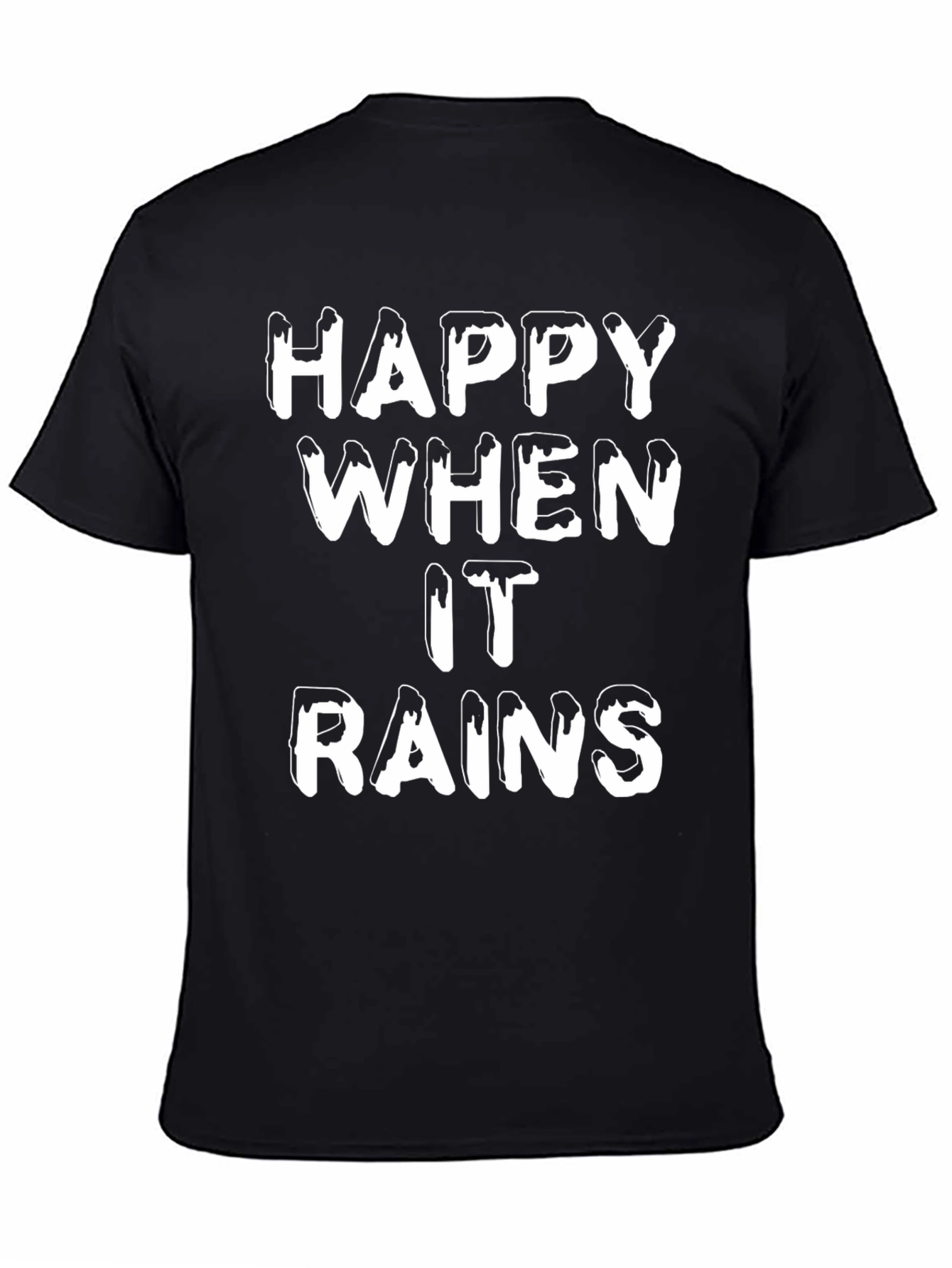 Black Happy When it Rains Graphic Tee view 4