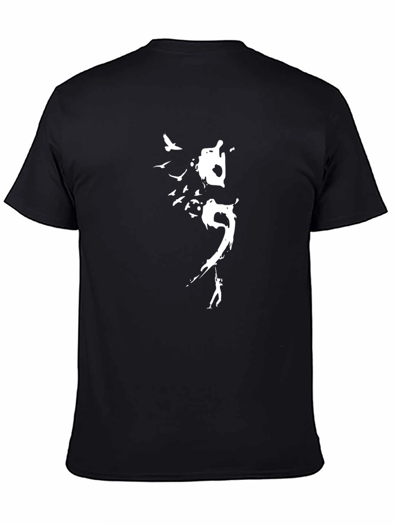 Black Abstract Art Black T-Shirt view 4
