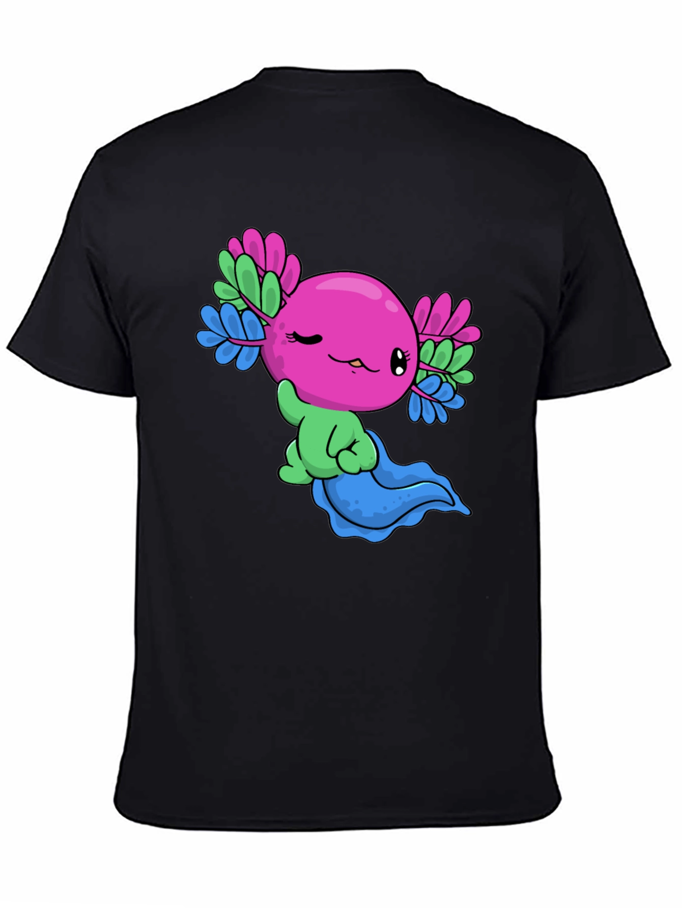 Black Axolotl Pride T-Shirt: Cute & Colorful Tee view 4