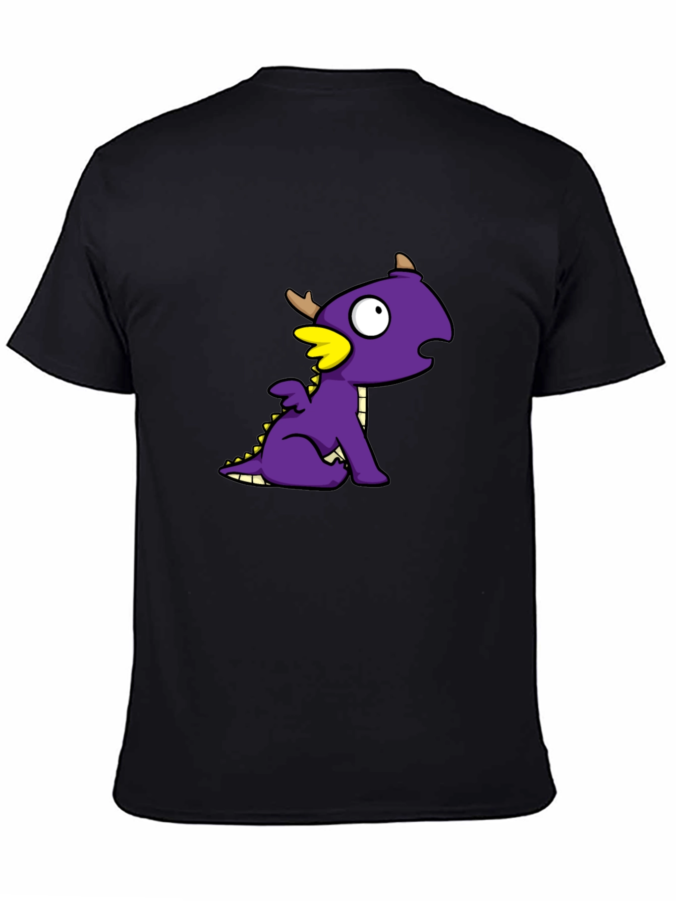 Black Dragon Cartoon Graphic T-Shirt view 4