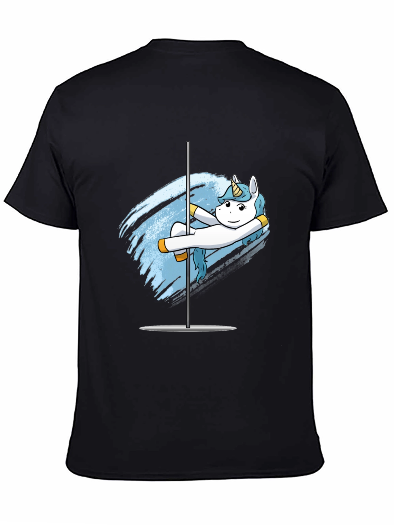 Black Unicorn Pole Dancer T-Shirt - Funny Graphic Tee view 4