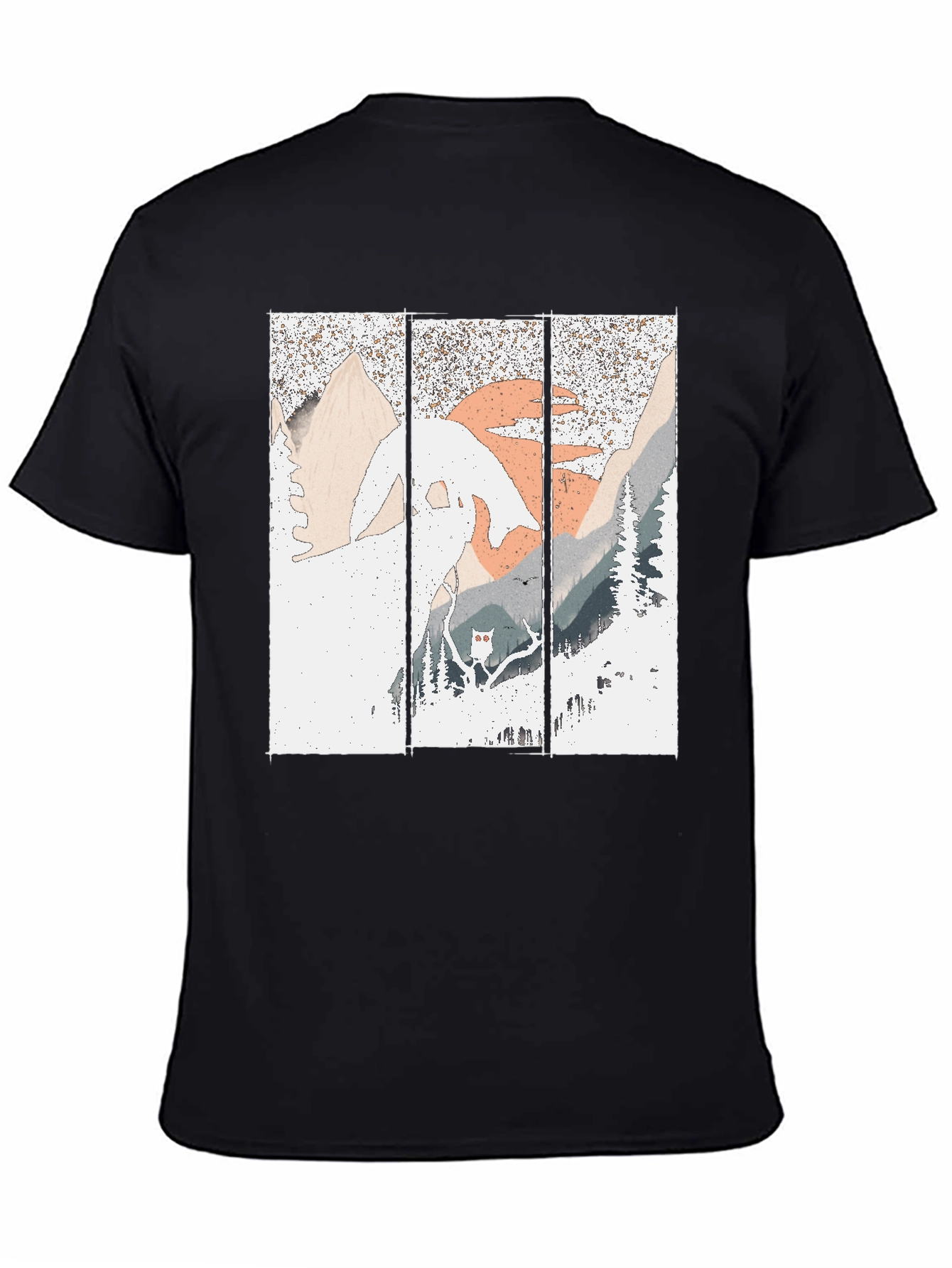 Black Mountain Vista Graphic Tee - Stylish Black T-Shirt view 4
