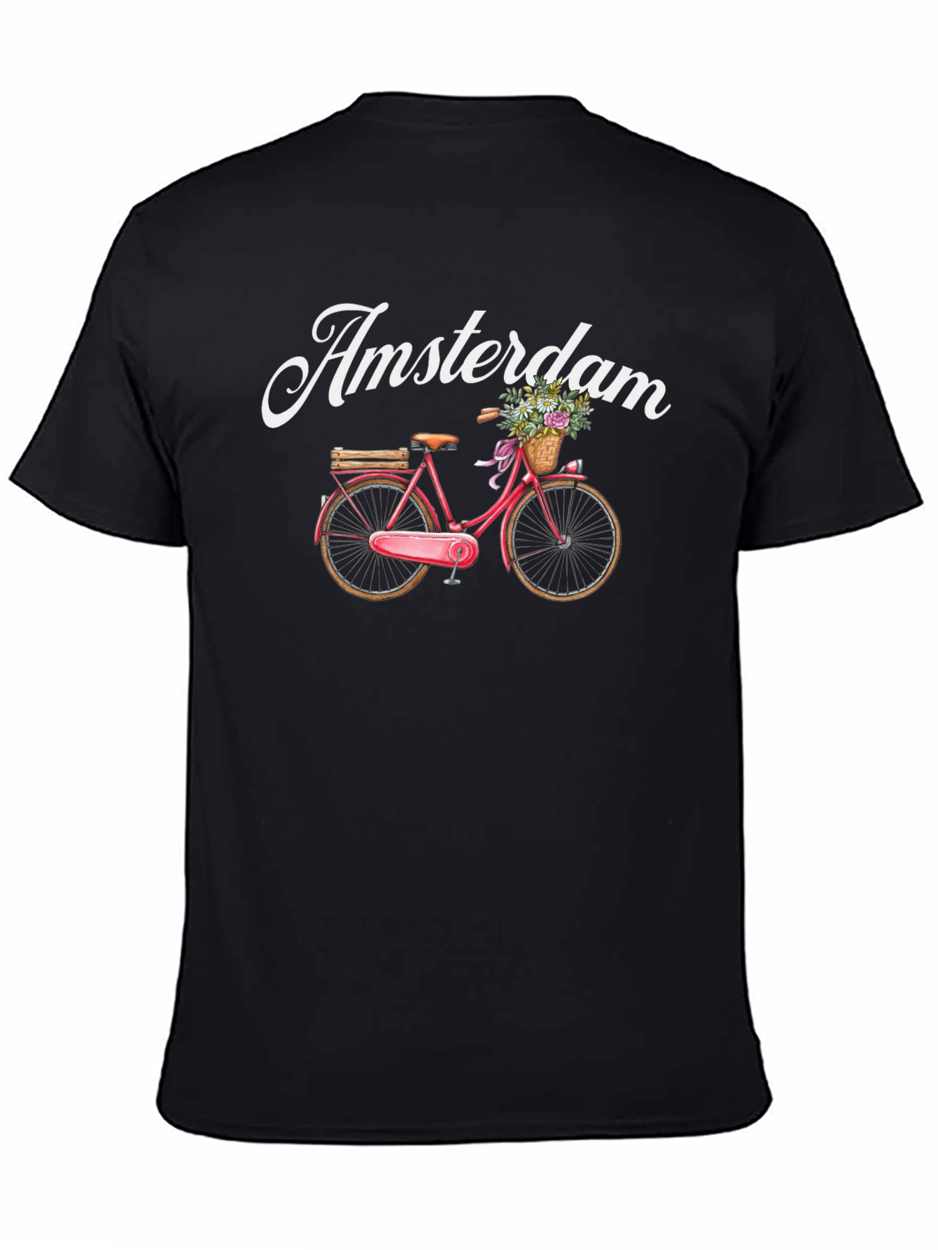 Black Amsterdam Bicycle Graphic Tee - Black view 4
