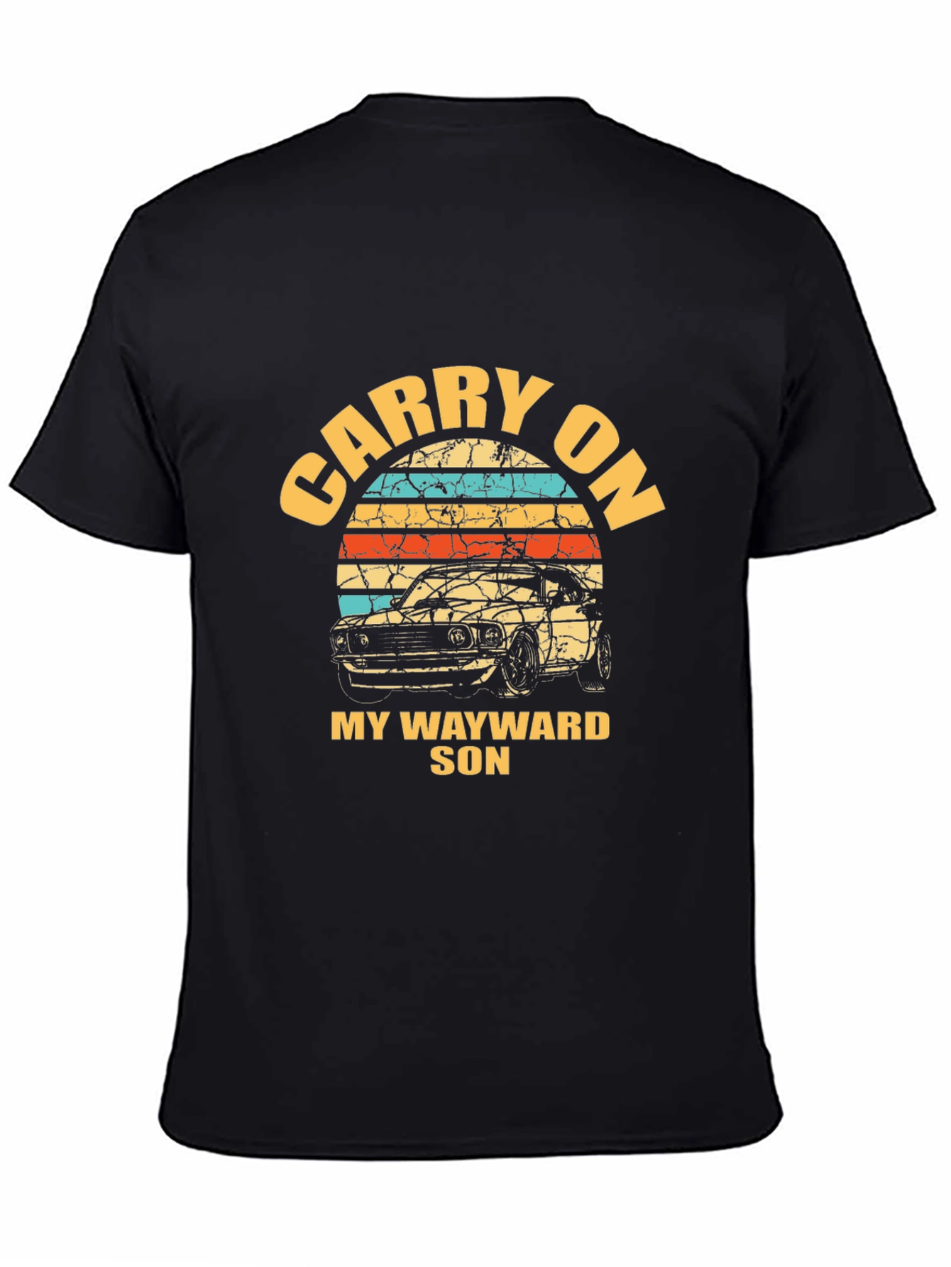 Black Carry On My Wayward Son Car T-Shirt view 4