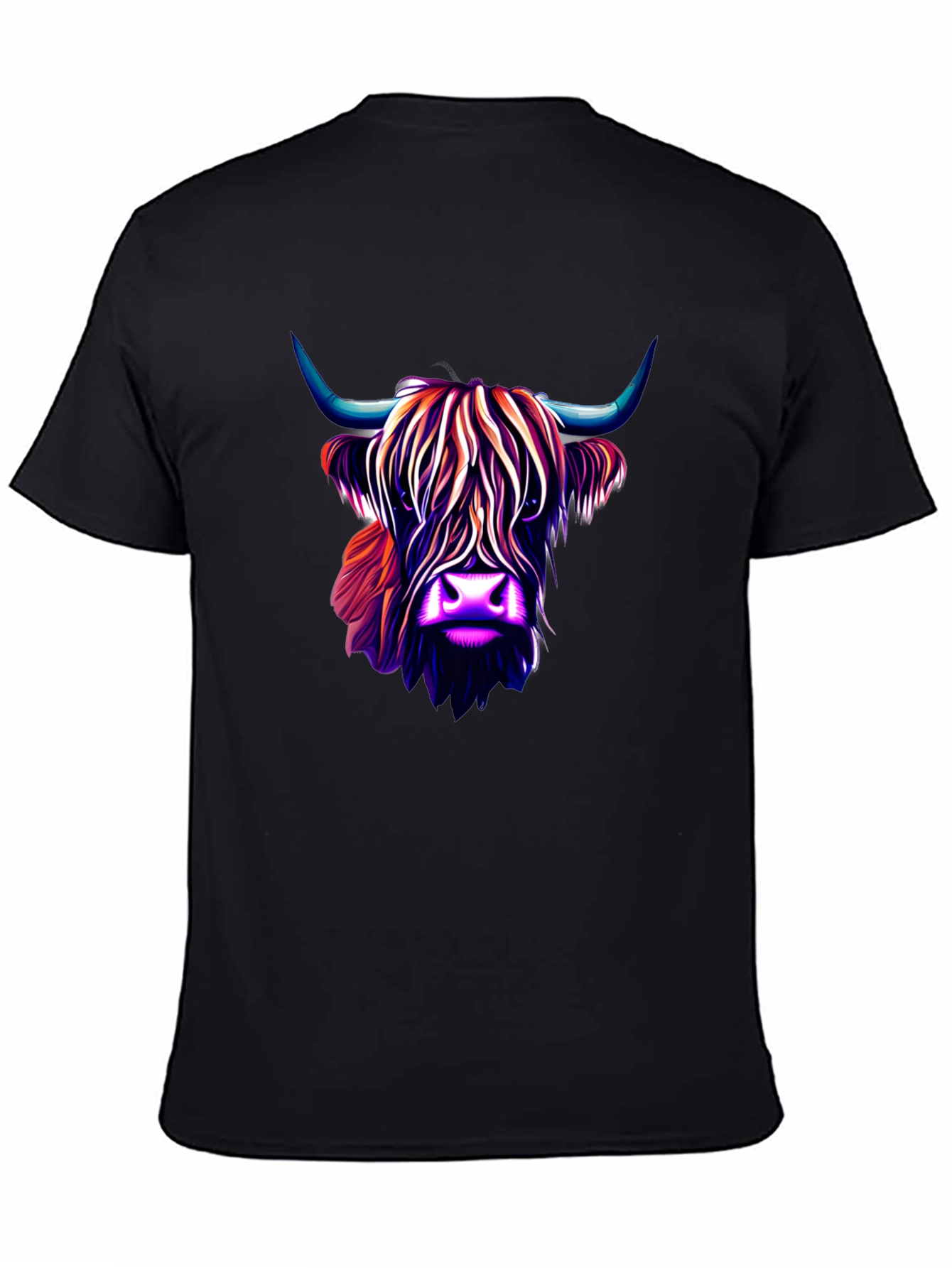 Black Highland Cow Graphic Tee - Stylish Men's Black T-Shirt view 4