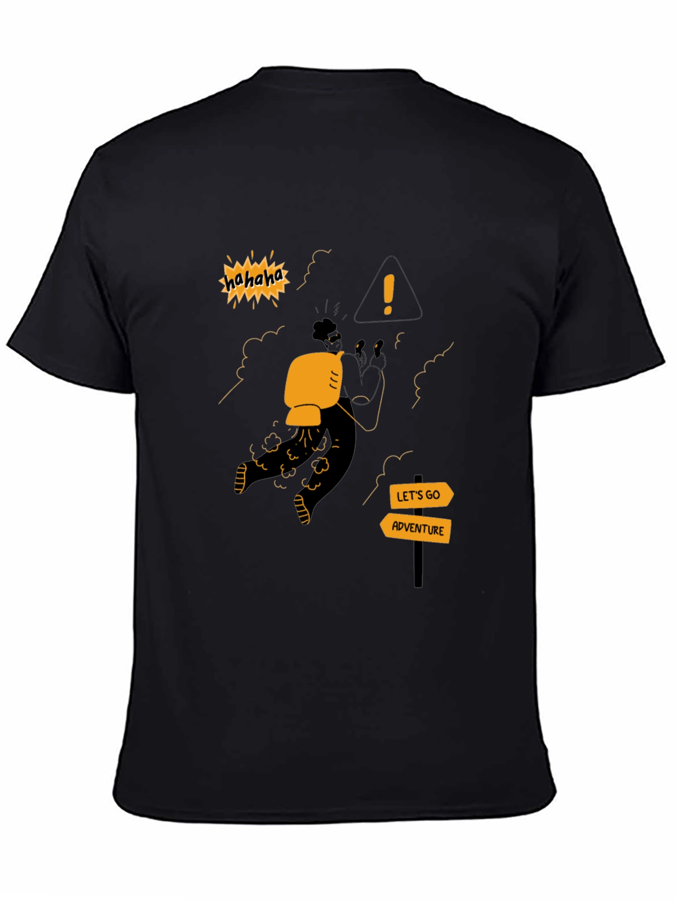 Black Adventure Seeker T-Shirt - Humorous Graphic Tee view 4