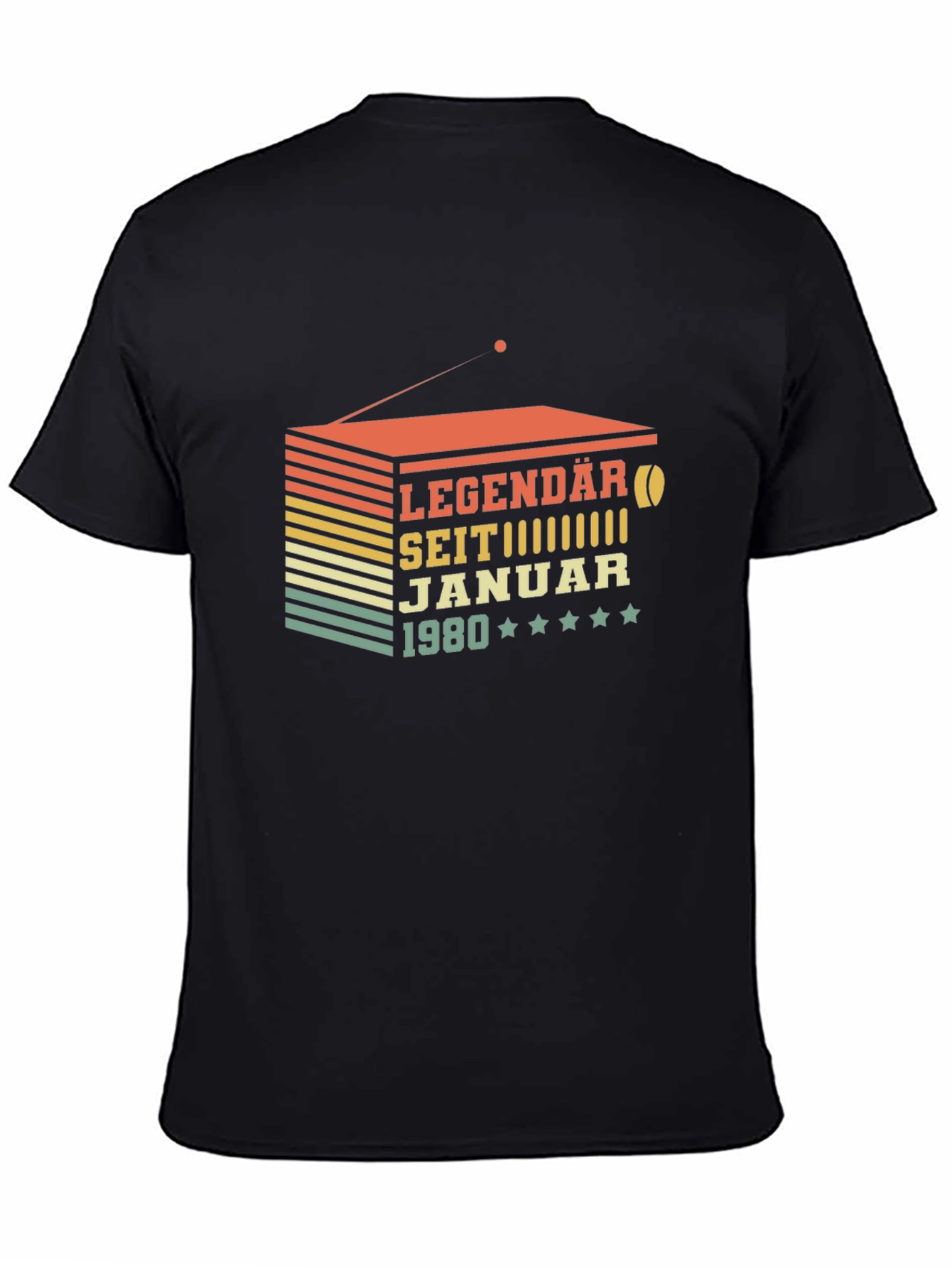 Black Legendary Since January 1980 Black T-Shirt view 4