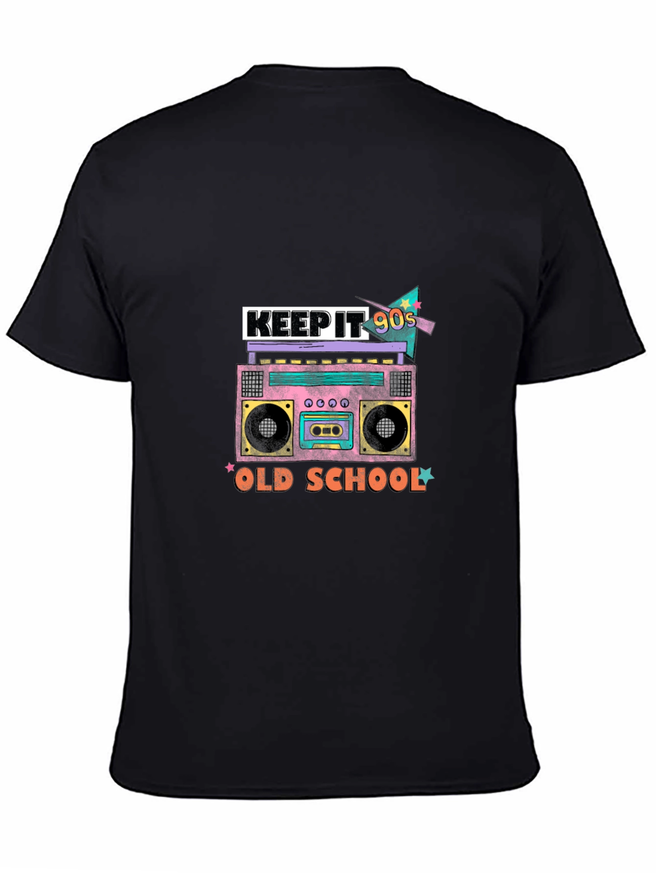Black Keep It 90s Old School Black Graphic Tee view 4