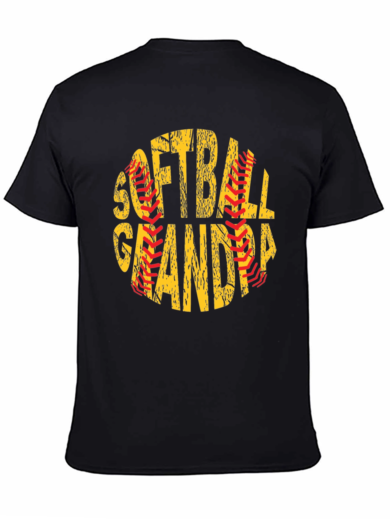 Black Softball Grandpa T-Shirt - Baseball Lover Gift view 4