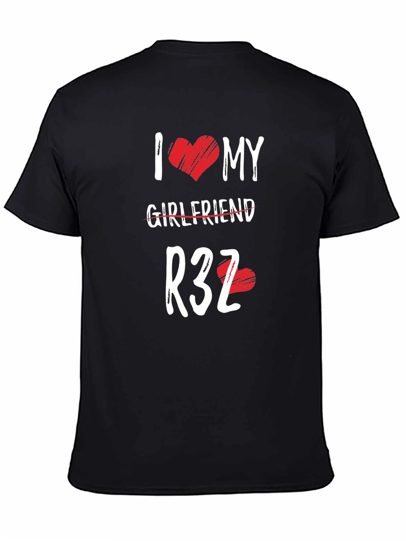 Black I Heart My Girlfriend R32 Graphic T-Shirt view 4