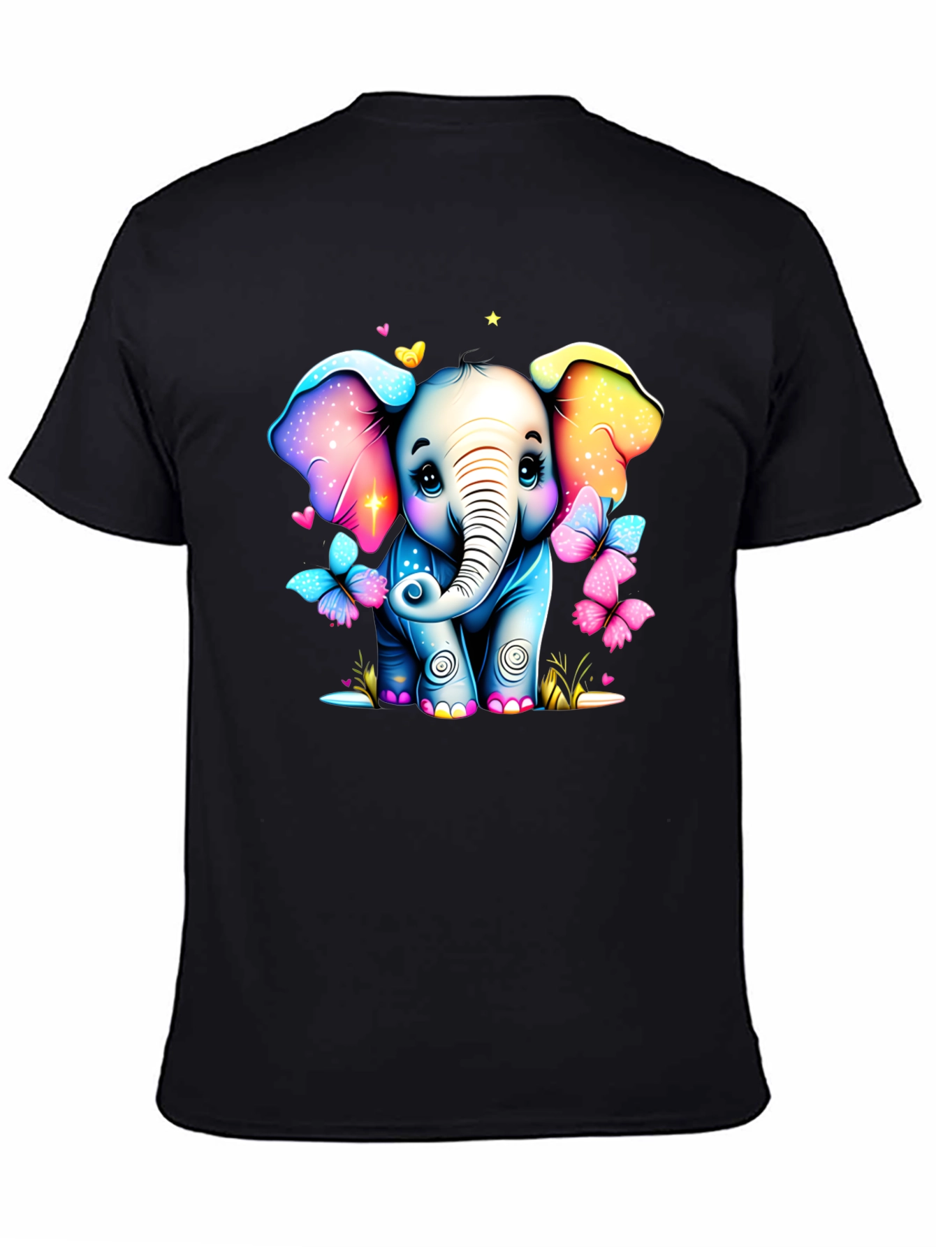 Black Cute Elephant T-Shirt view 4