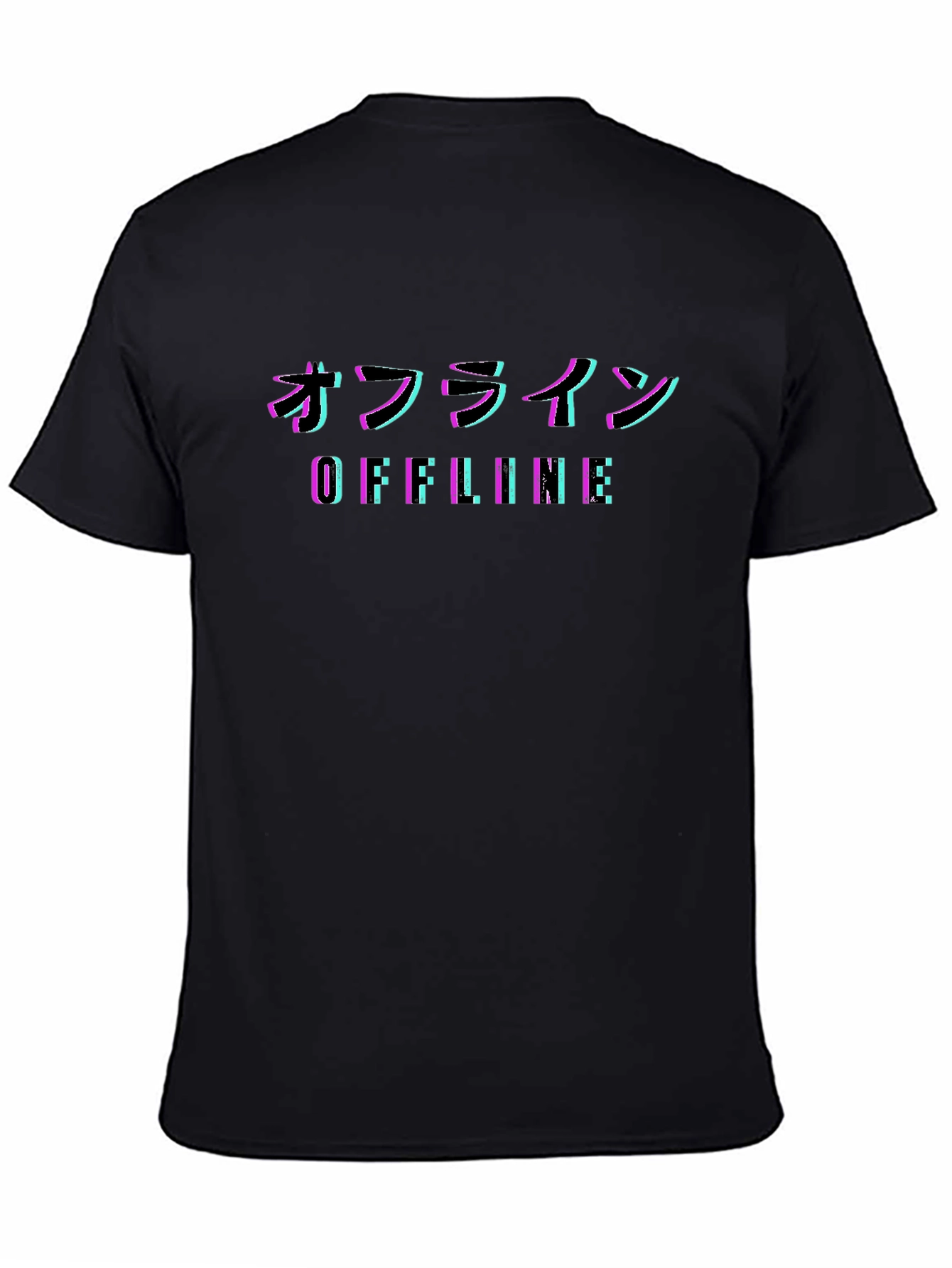 Black Offline Glitchcore T-Shirt view 4